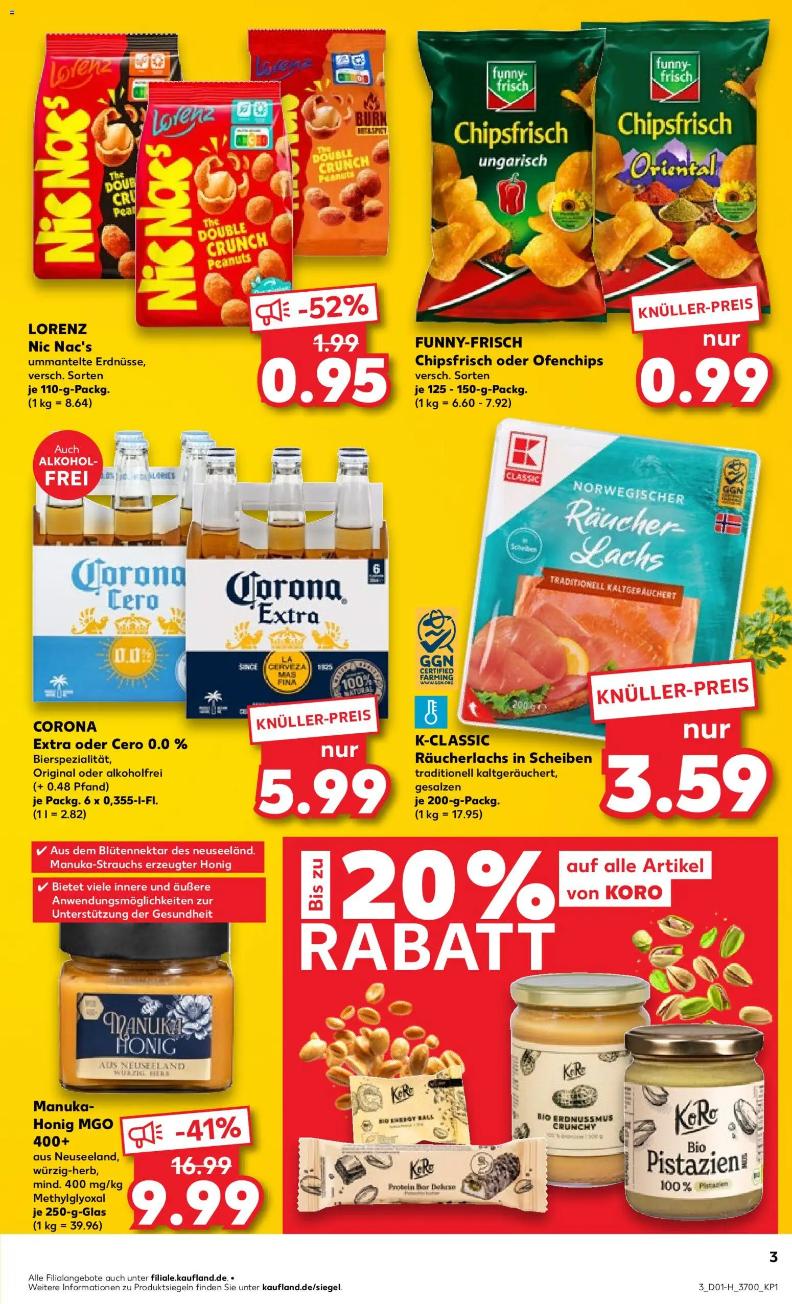 Kaufland prospekt Rostock	 – gültig ab 02.01.2026 | Seite: 3 | Produkte: Erdnüsse, Energy, Pistazien, Lachs