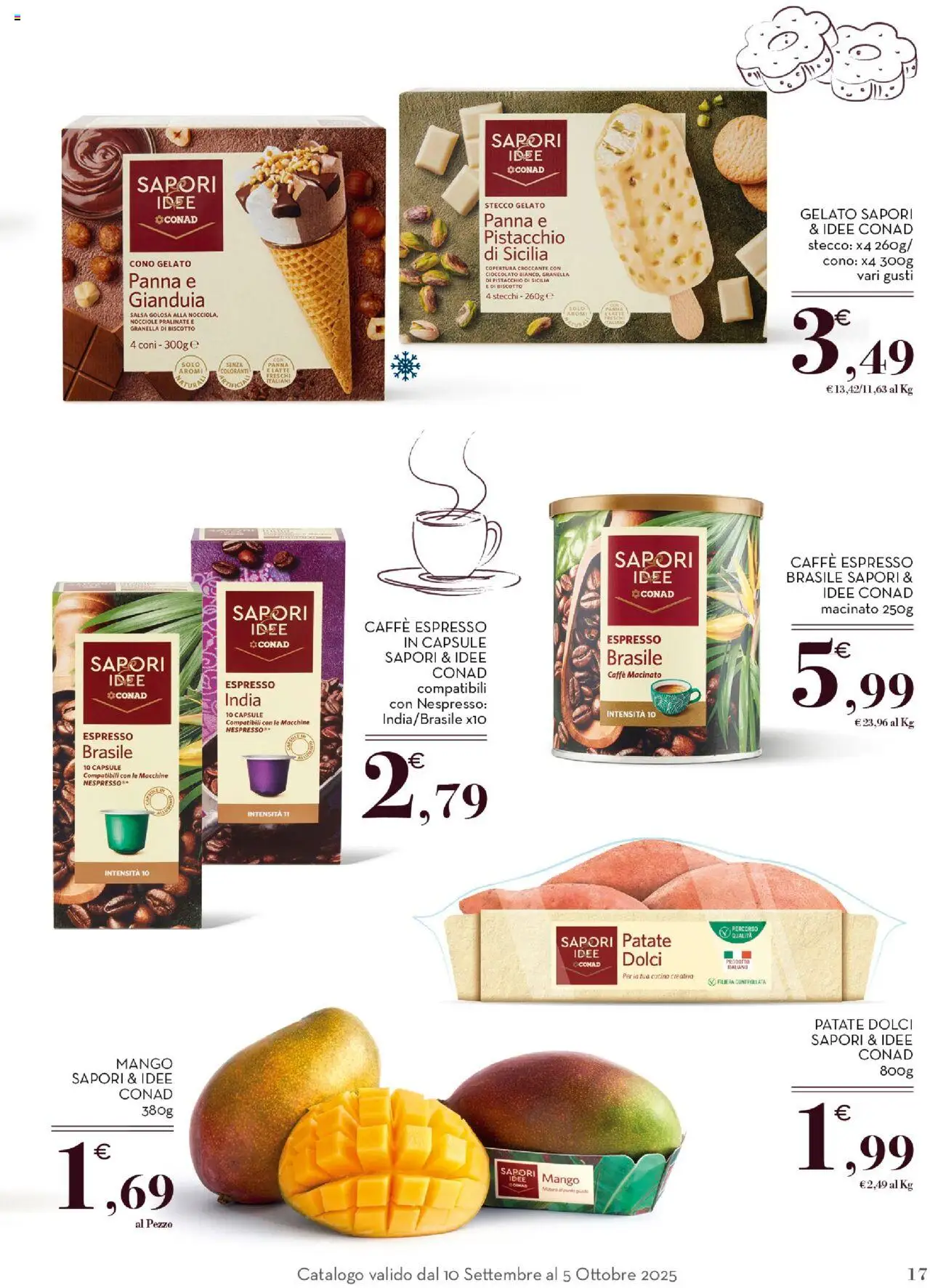 Volantino Conad del 10.09.2025 | Pagina: 17 | Prodotti: Caffè, Gelato, Salsa, Nocciole