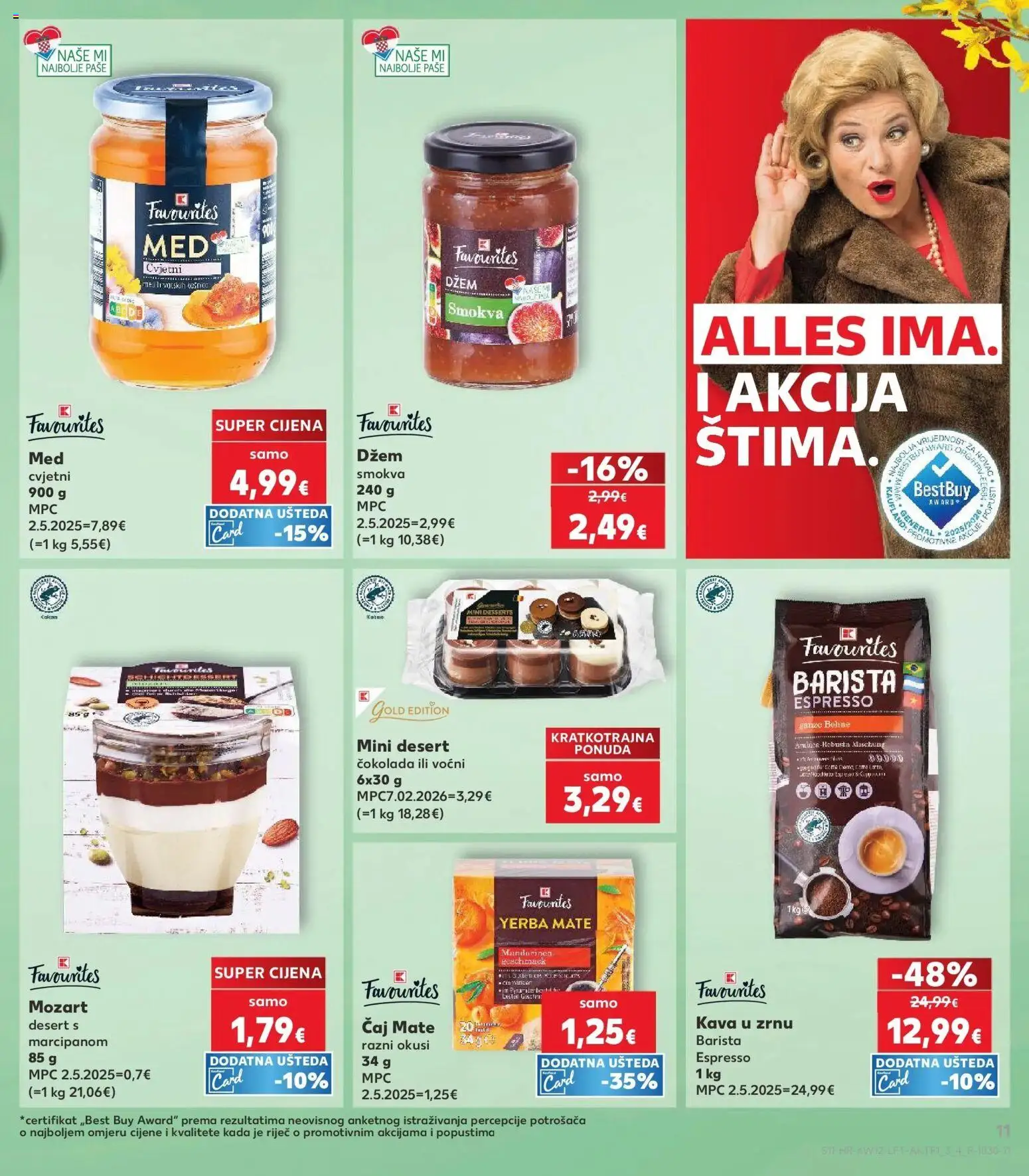 Kaufland katalog | vrijedi od 17.03.2026 | Stranica: 11 | Proizvodi: Kava u zrnu, Čokolada, Čaj, Džem