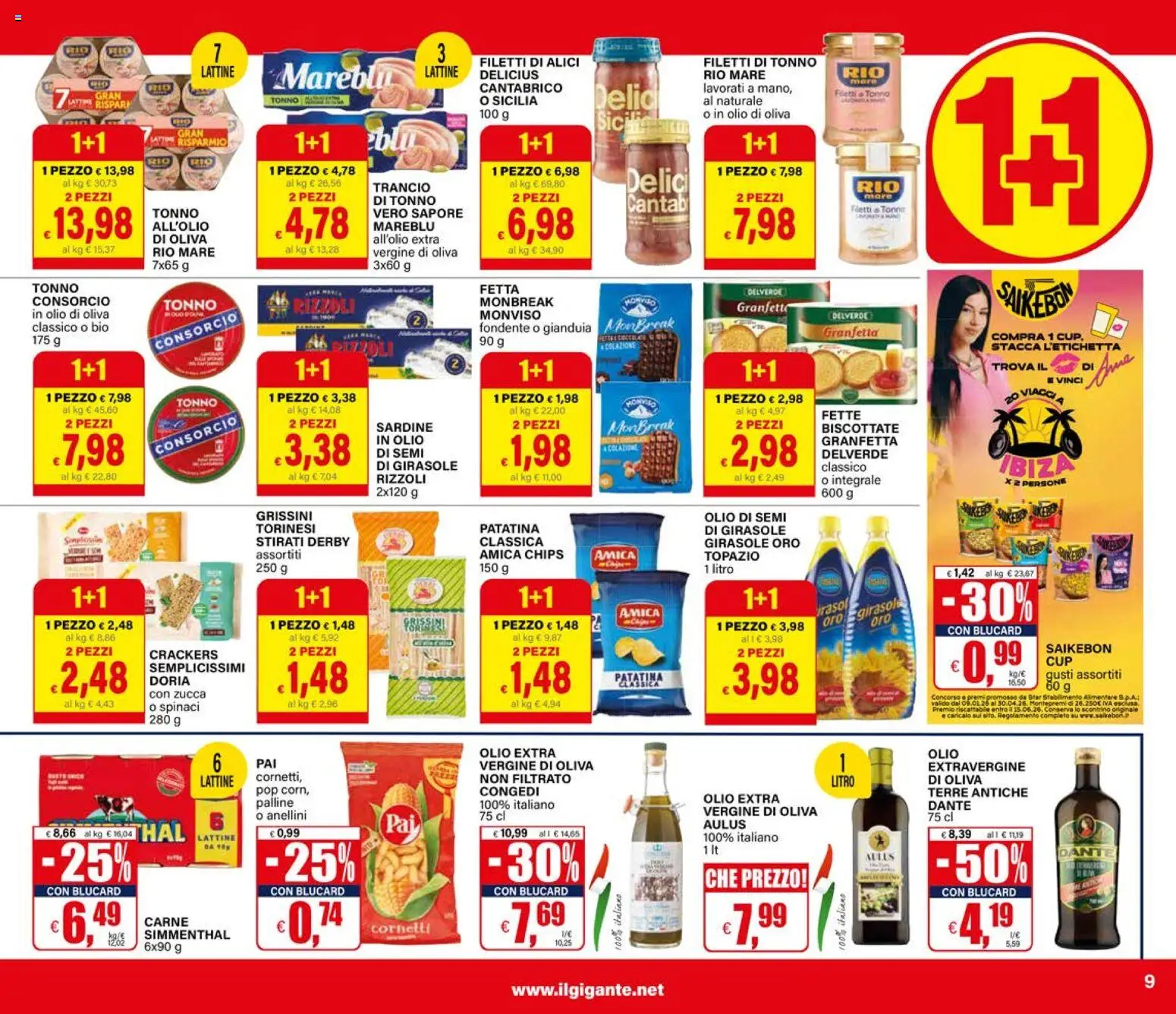 Volantino Il Gigante del 09.04.2026 | Pagina: 9 | Prodotti: Olio, Spinaci, Crackers, Olio di Oliva