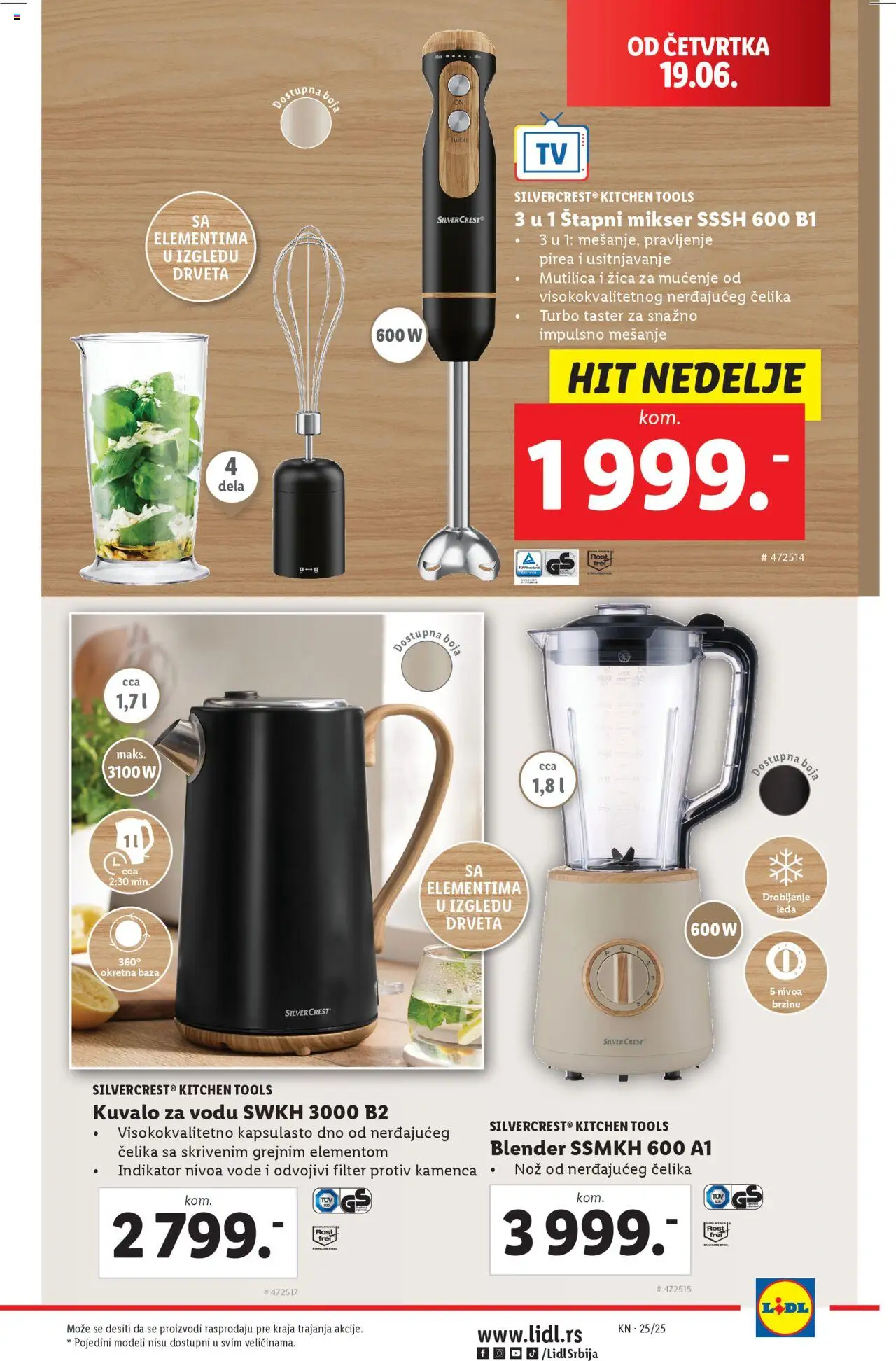 Lidl katalog - važi od 19.06.2025 | Strana: 3 | Proizvode: Mikser, Mutilica, Nož, Blender
