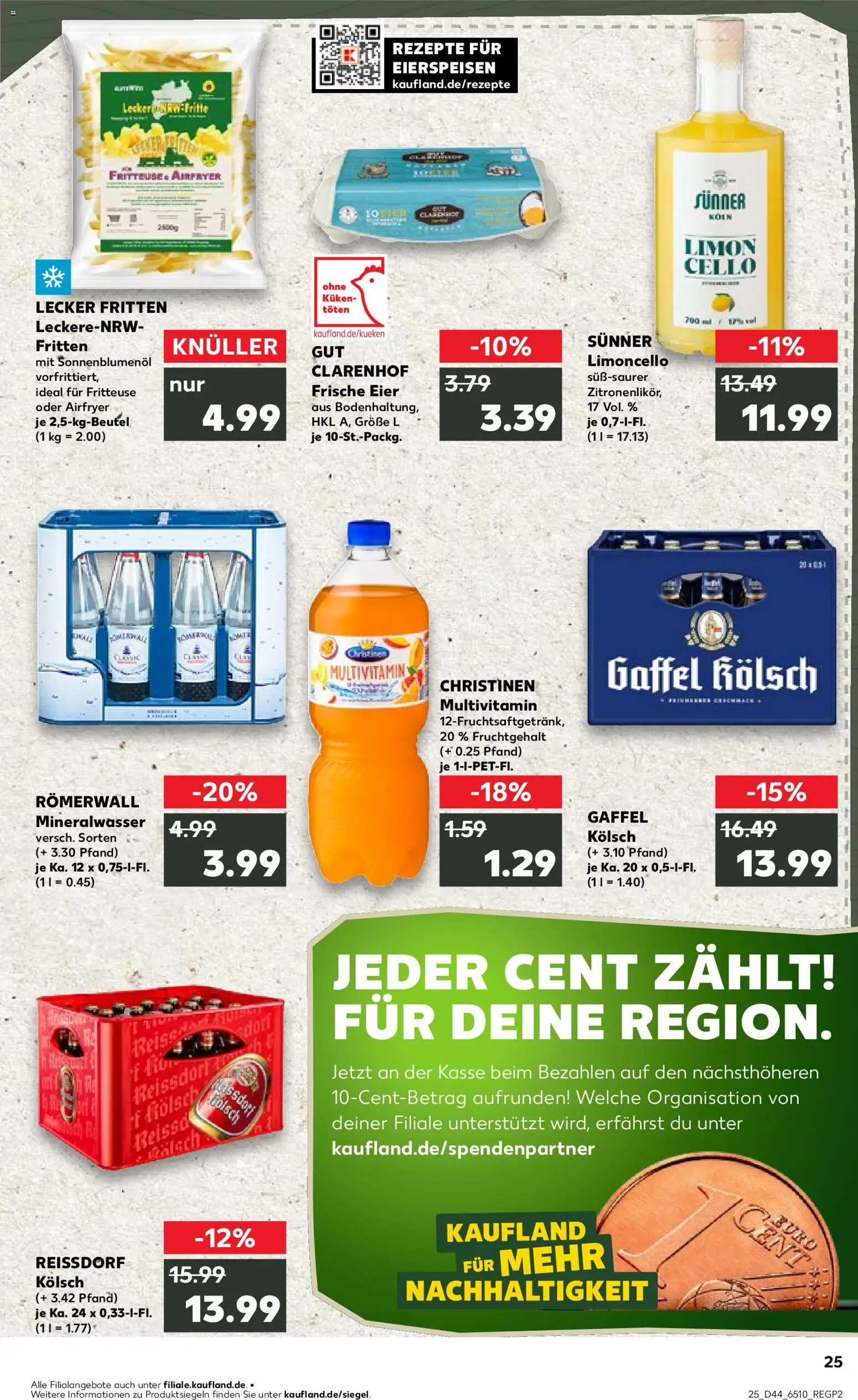 Kaufland prospekt Köln	 – gültig ab 30.10.2025 | Seite: 25 | Produkte: Sonnenblumenol, Mineralwasser, Limoncello, Fritteuse