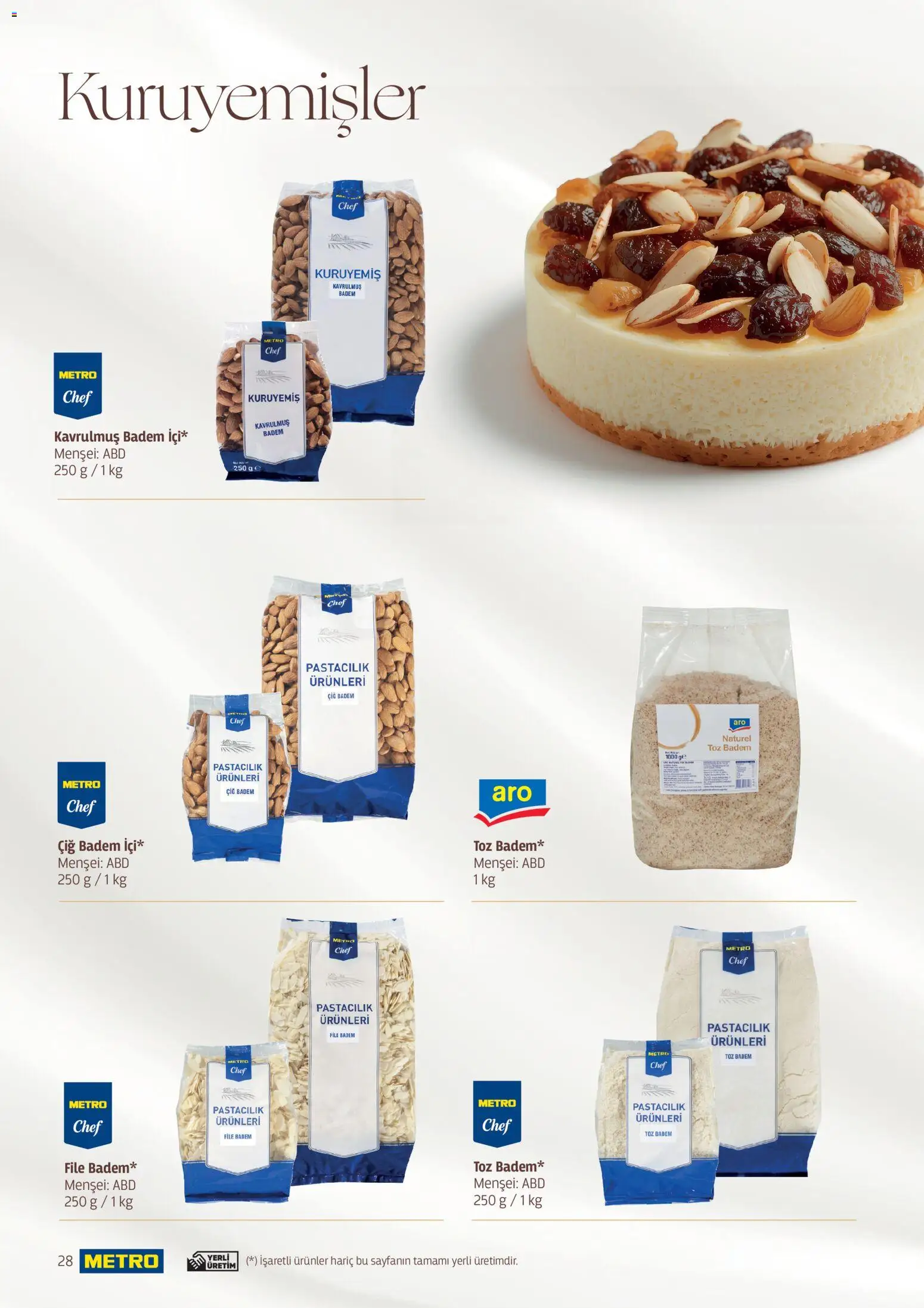 Metro - Pastacılık Kataloğu - 06.04.2026 tarihinden itibaren geçerlidir | Sayfa: 28 | Ürünler: Badem