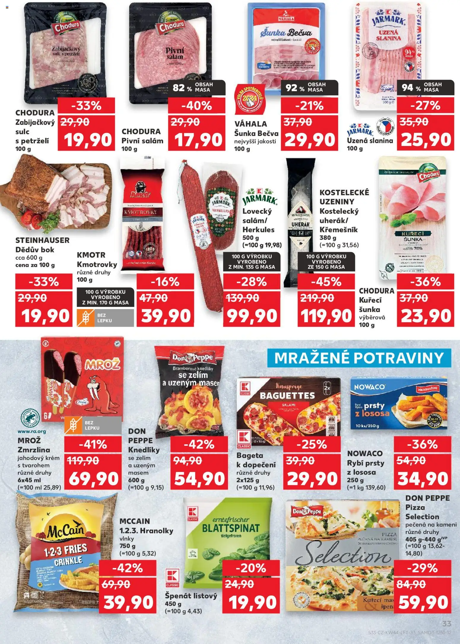 Kaufland leták - Kolín od 29.10.2025 | Strana: 33 | Produkty: Uherák, Rybí prsty, Potraviny, Bageta