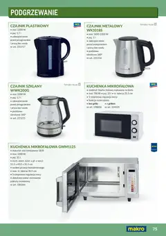 Pogląd oferty "Makro Gazetka - Profesjonalna Gastronomia" - ważna od 01.02.2026 | Strona: 75 | Produkty: Kuchenka mikrofalowa, Kuchenka, Czajnik