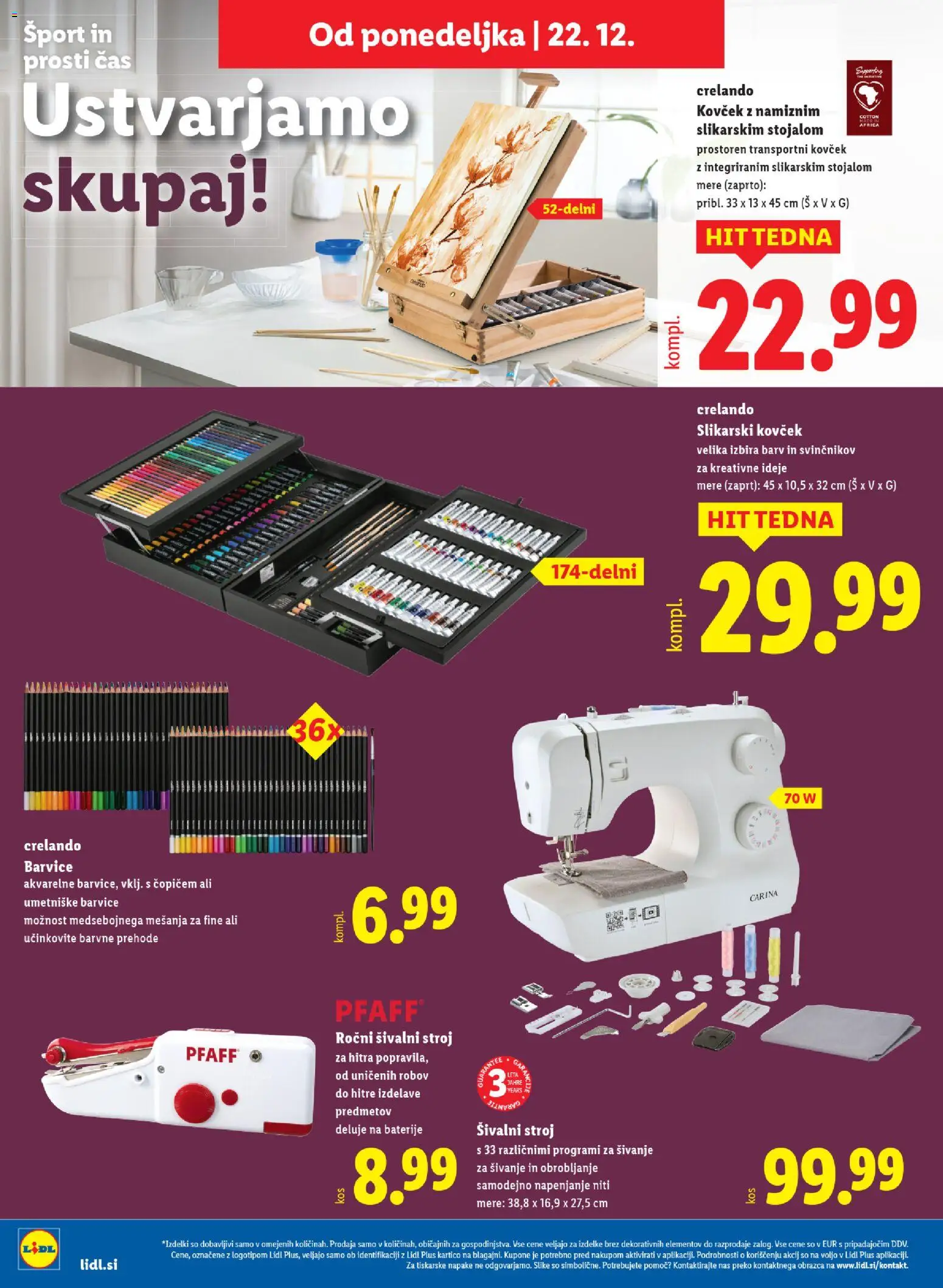 Novi Lidl katalog ponudbe – veljaven od 18.12.2025 | Stran: 44 | Izdelki: Barvice, Sivalni stroj, Baterije, Kovcek