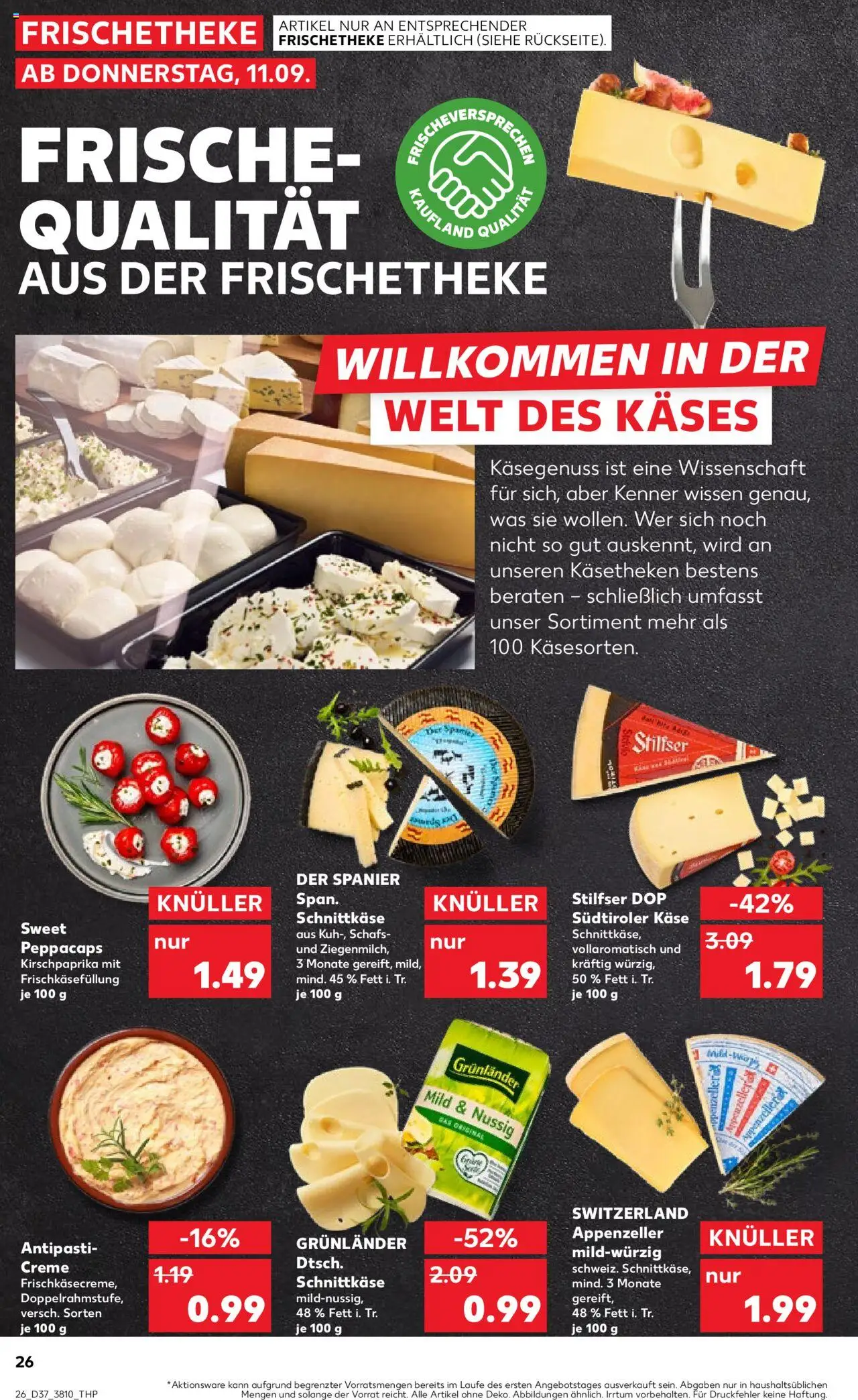 Kaufland prospekt Berlin	 – gültig ab 11.09.2025 | Seite: 26 | Produkte: Käse, Creme, Grunlander