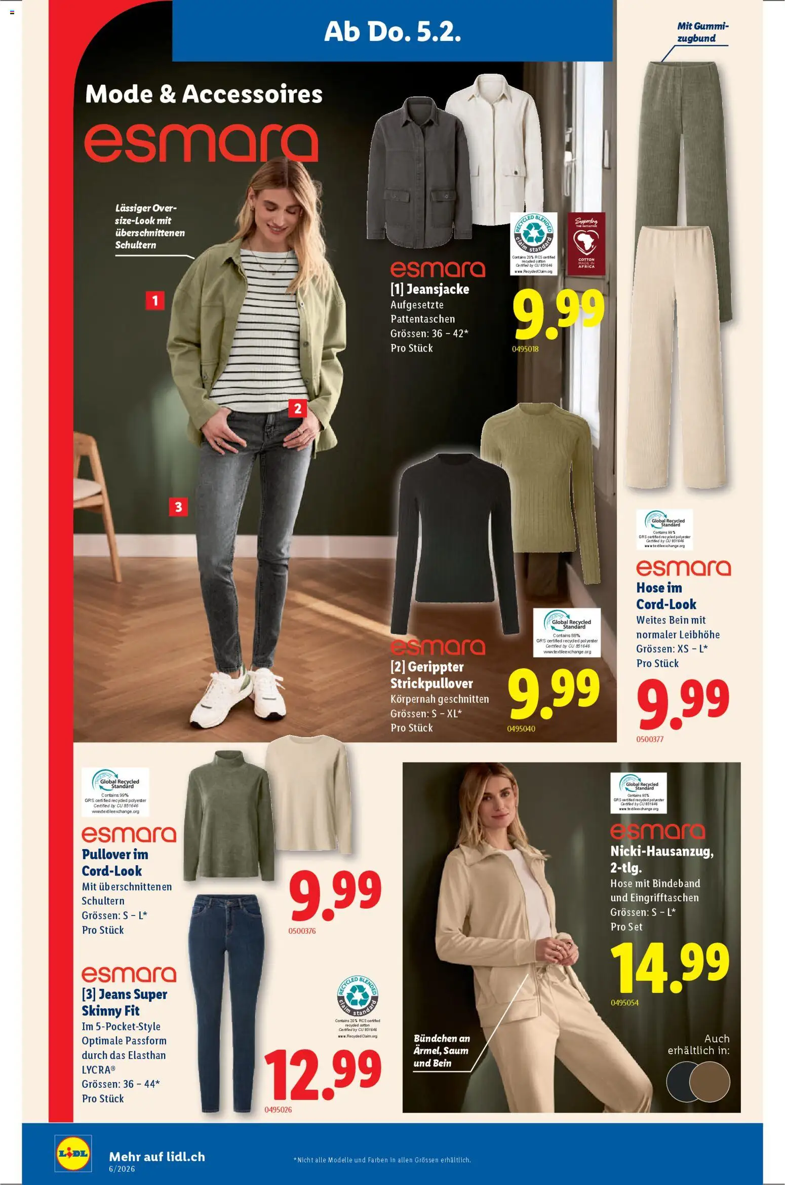 Lidl Aktionen – gültig ab 05.02.2026 | Seite: 22 | Produkte: Pullover, Hose, Jeans, Jeansjacke