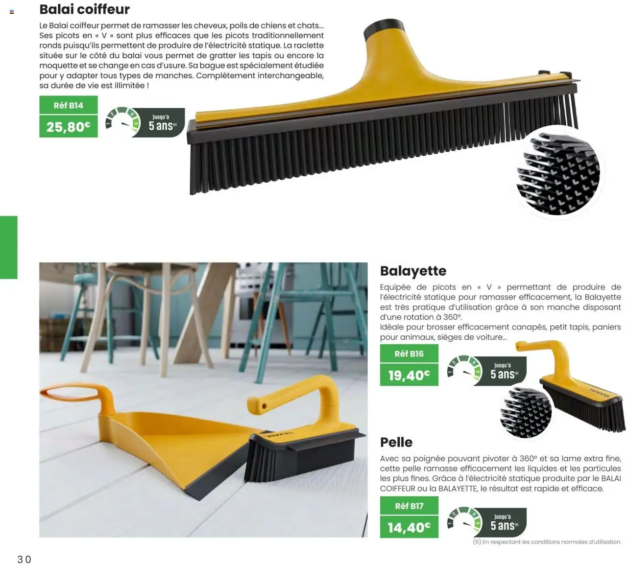 {H1} | Page: 30 | Produits: Raclette, Balai, Tapis, Bague