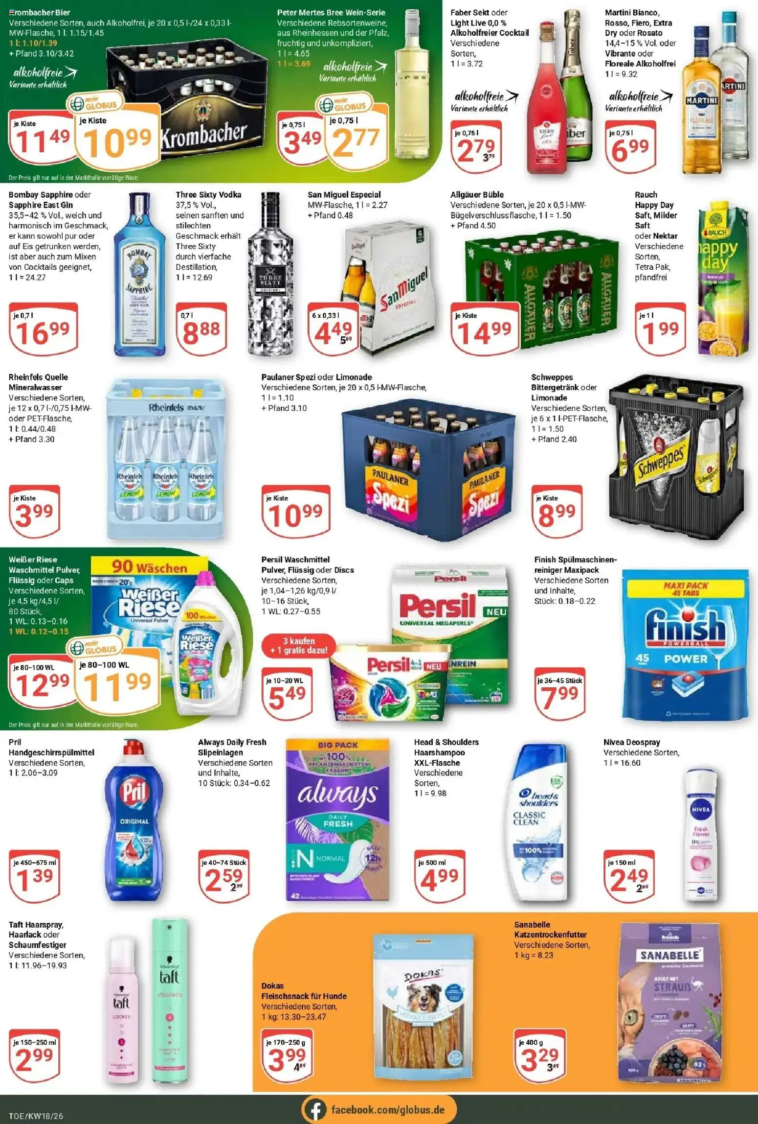 Globus Prospekt Tönisvorst	 – gültig ab 27.04.2026 | Seite: 7 | Produkte: Bier, Mineralwasser, Vodka, Paulaner