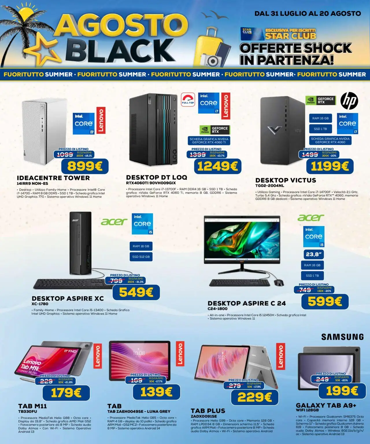 Volantino Euronics del 31.07.2025 | Pagina: 15 | Prodotti: Schermo, Audio, Fotocamera, Samsung