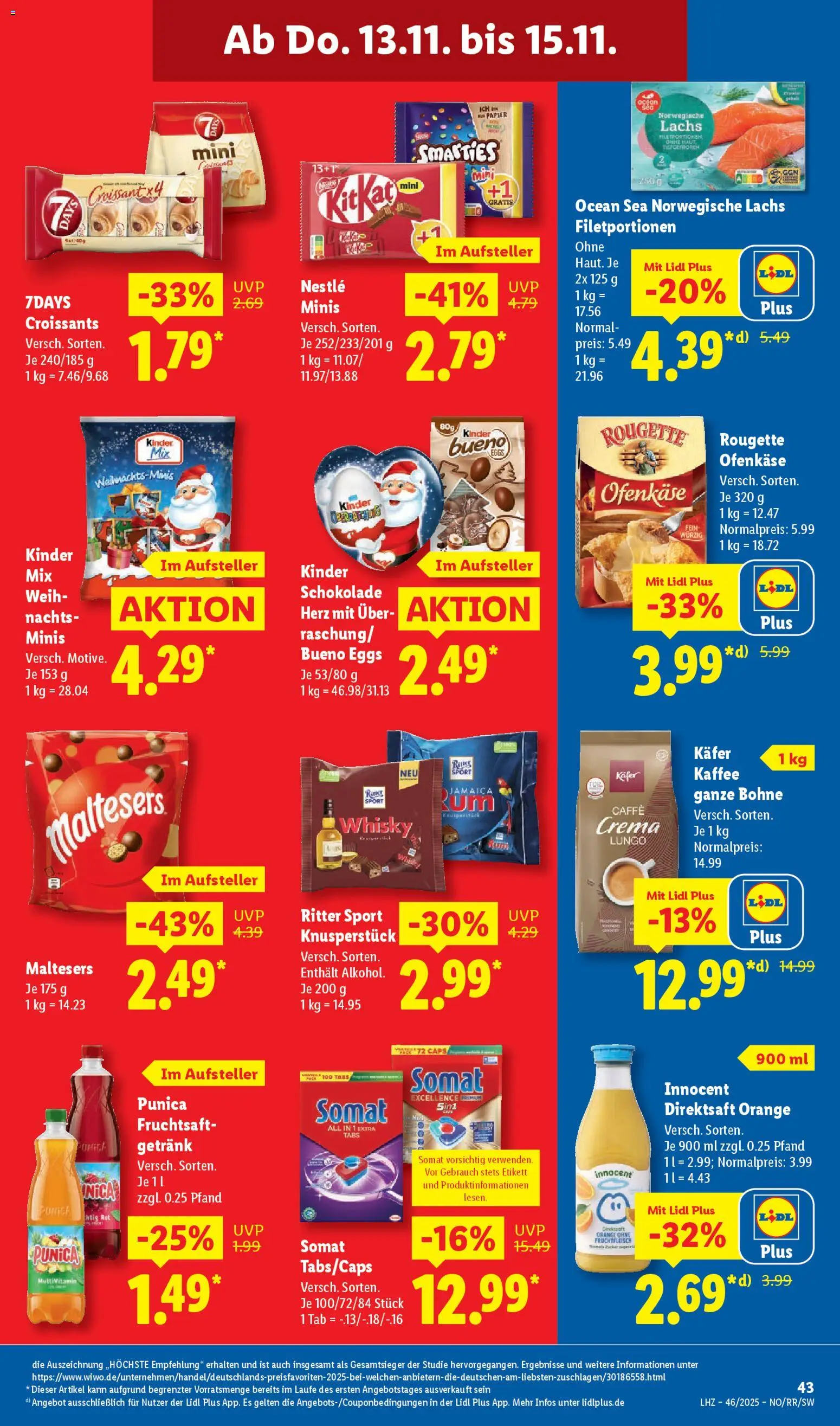 Lidl Prospekt Gundelsheim – gültig ab 10.11.2025 | Seite: 61 | Produkte: Whisky, Kaffee, Kinder bueno, Rougette ofenkase