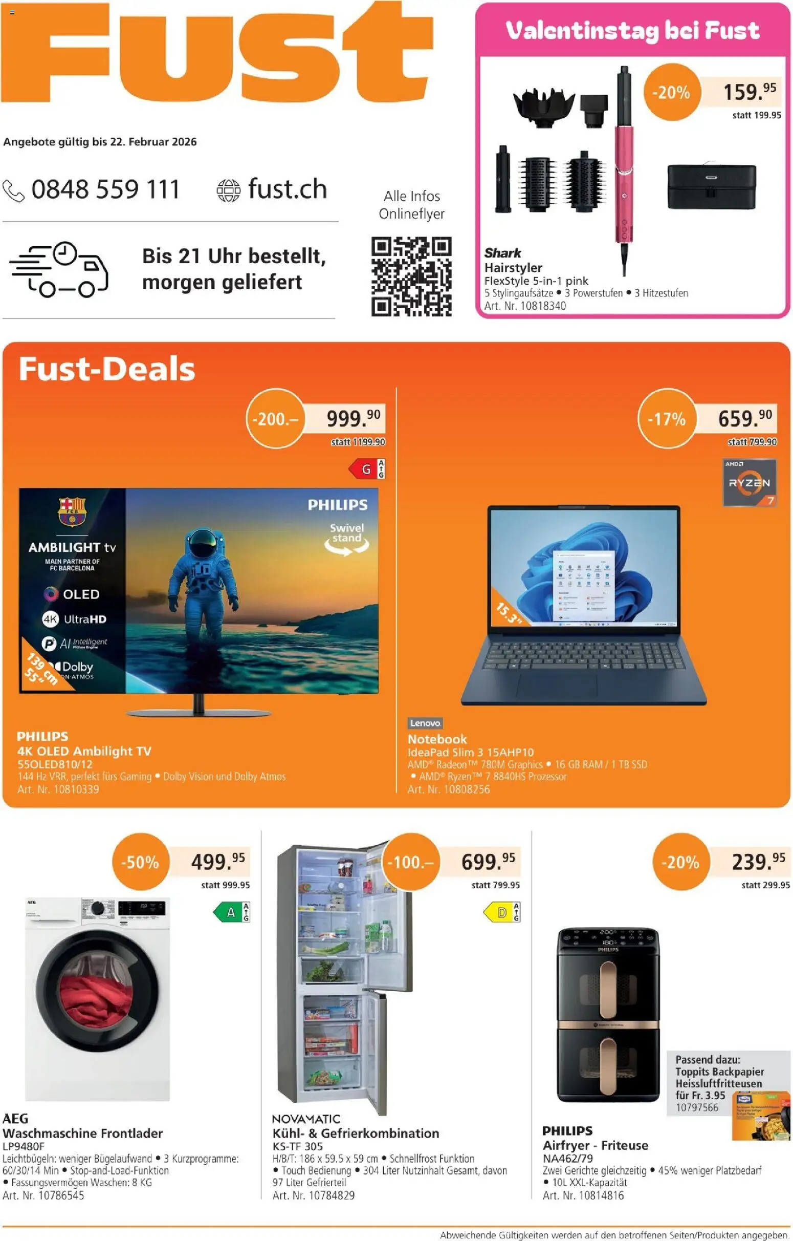 Fust Aktionen – gültig ab 26.01.2026 | Seite: 1 | Produkte: Friteuse, Notebook, Lenovo, Philips