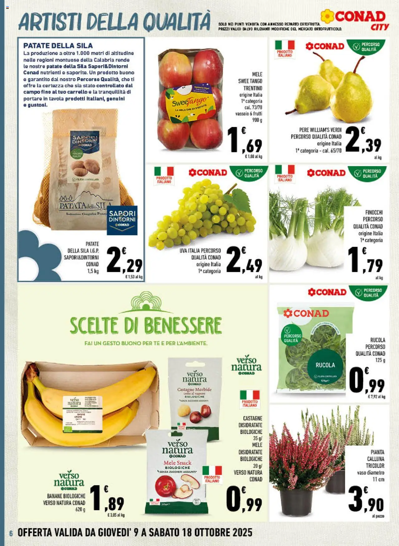 Volantino Conad del 09.10.2025 | Pagina: 6 | Prodotti: Patate, Carrello, Vassoio, Vaso