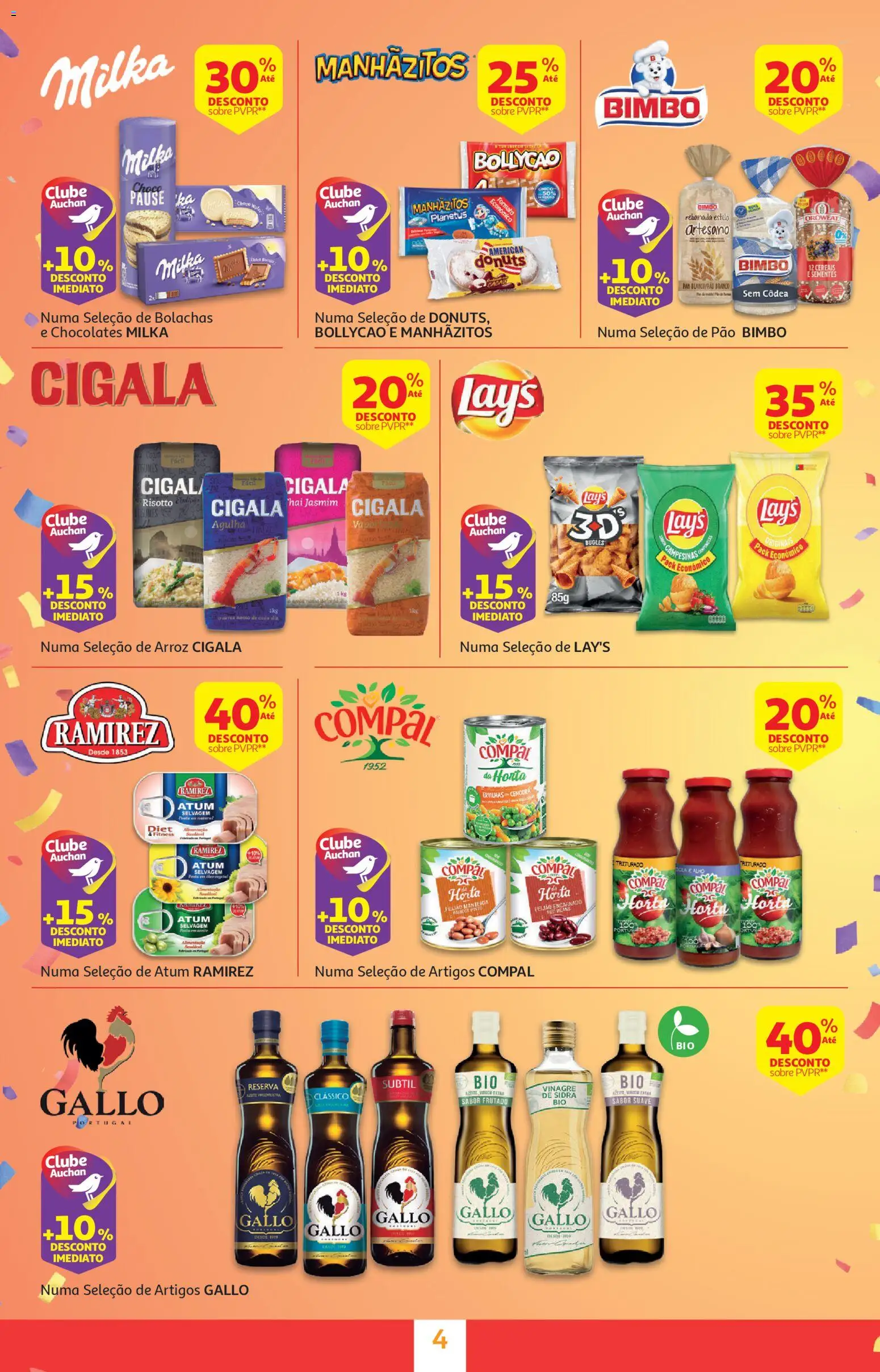 Auchan - Festa das Marcas │ válido de 03.03.2026 | Página: 4 | Produtos: Bolachas, Chocolates, Manhãzitos, Manteiga