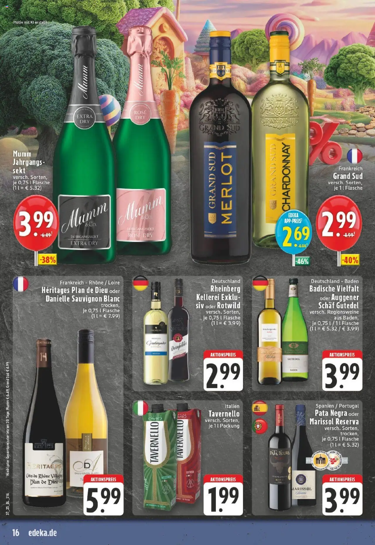 Edeka prospekt Gütersloh	 – gültig ab 07.09.2025 | Seite: 16 | Produkte: Rotwein, Sekt, Merlot, Grand sud