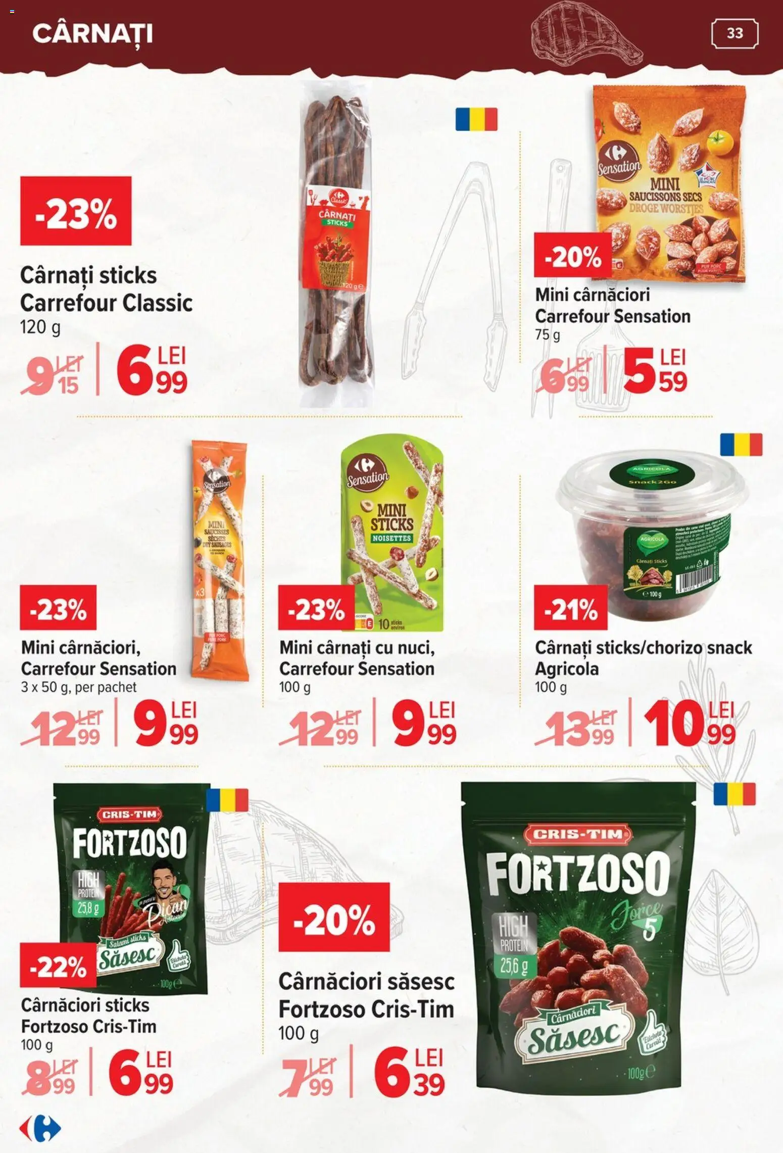 Noul catalog Carrefour – valabil de la 15.04.2026 | Pagină: 33 | Produse: Cârnați