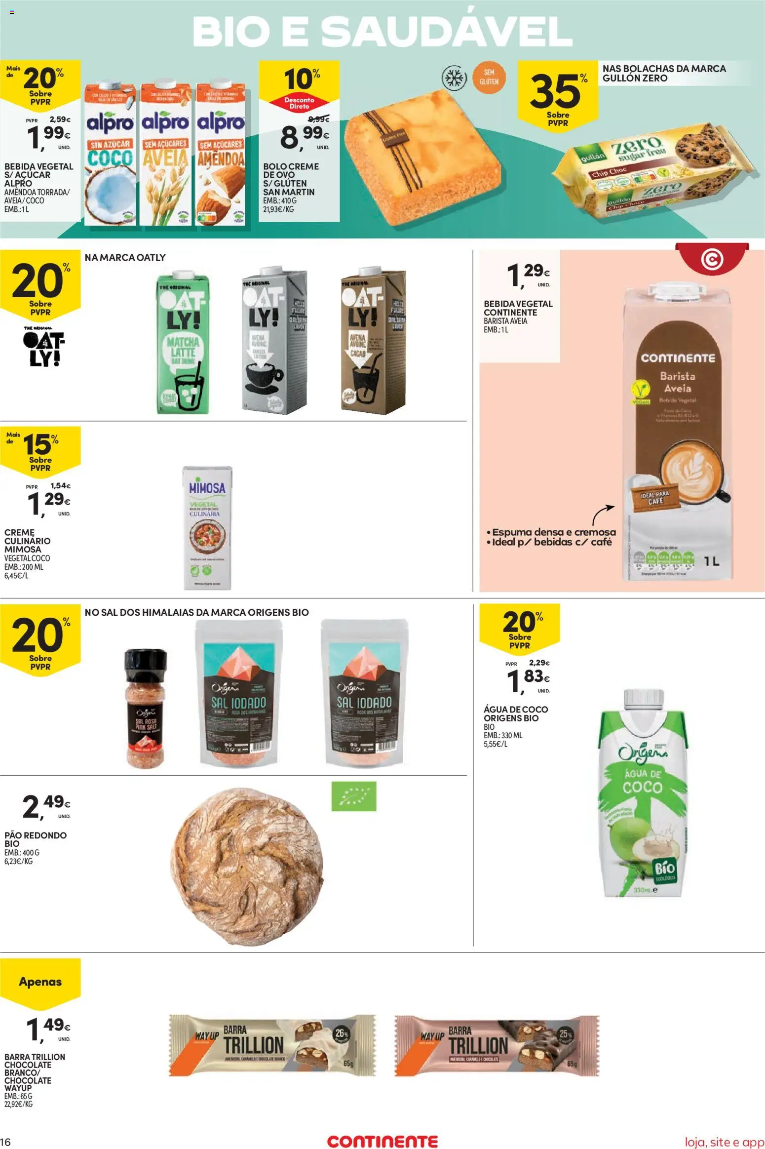 Continente Semanal Continente Bom Dia │ válido de 17.02.2026 | Página: 16 | Produtos: Aveia, Bolachas, Chocolate, Bebida
