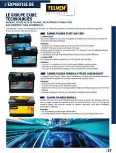 l'auto E.Leclerc - Prévisualisation de l'auto E.Leclerc Le guide auto & 2 roues valide à partir de 22.04.2025 | Page: 27 | Produits: Batterie Fulmen, Batterie