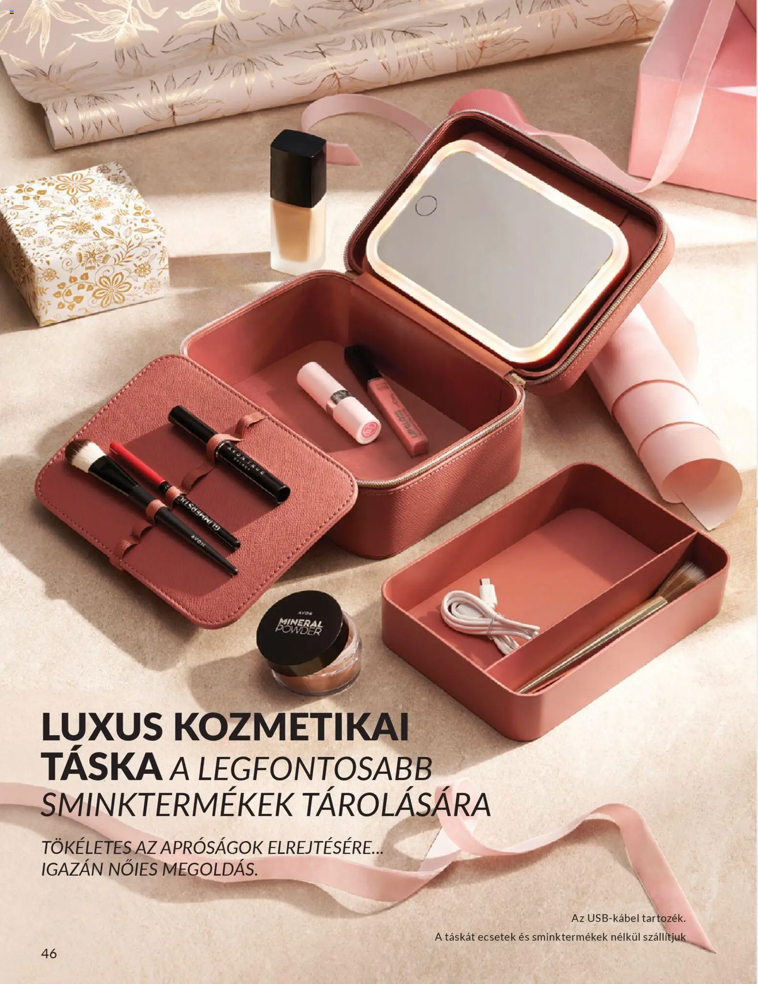 Avon akciós ujság - amely érvényes a következő dátumtól: 01.02.2026 | Oldal: 46 | Termékek: Táska, Kozmetikai táska