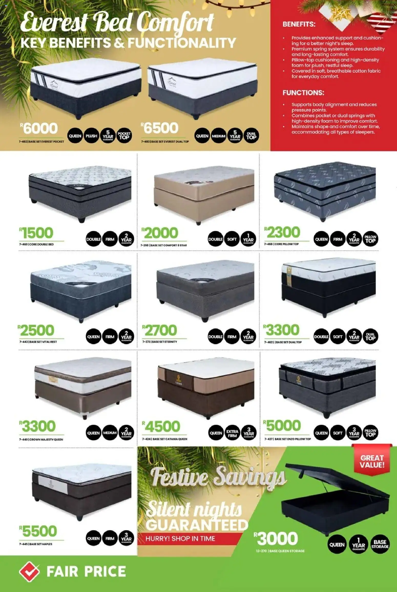 New Fair Price catalogue – valid from 01.12.2025 | Page: 18 | Products: Double bed, Bed, Pillow, Foam
