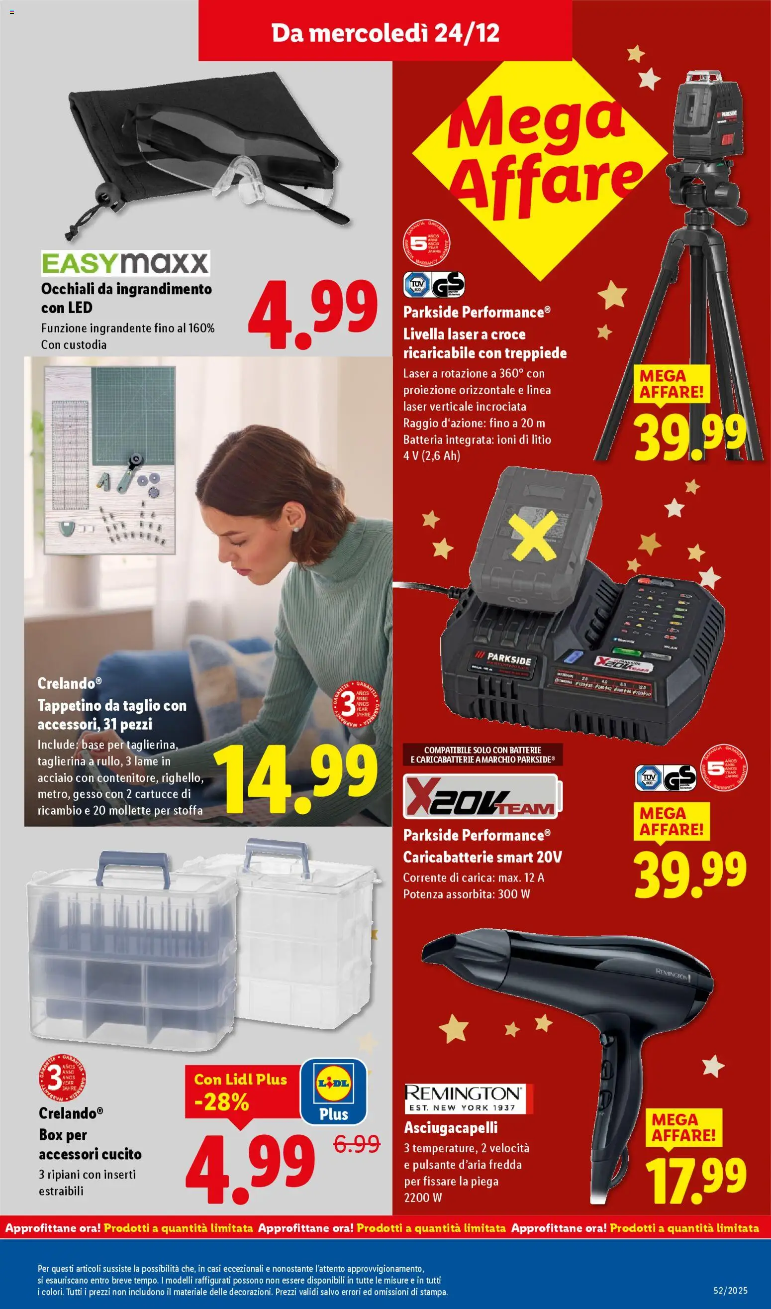 Volantino Lidl del 21.12.2025 | Pagina: 49 | Prodotti: Occhiali, Asciugacapelli, Batteria, Caricabatterie