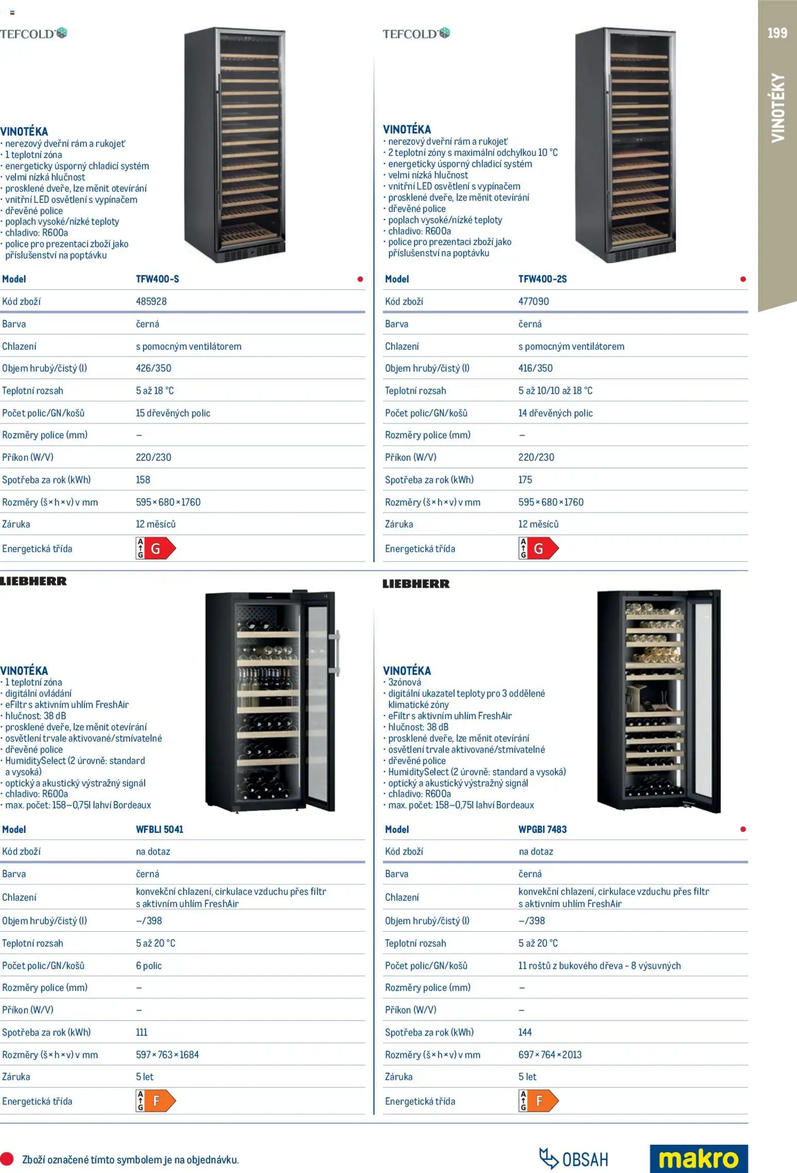 Makro leták - Gastro vybavení a zařízení od 01.02.2026 | Strana: 199 | Produkty: Vinotéka, Police, LED