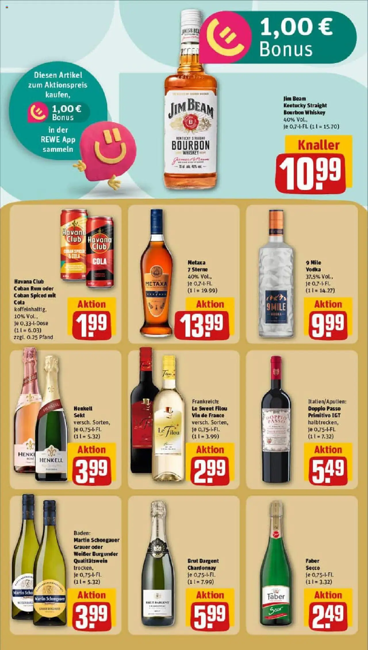 Rewe prospekt Frankfurt / Nied	 - gültig ab dem 22.06.2025 | Seite: 15 | Produkte: Havana club, Rum, Metaxa, Bourbon