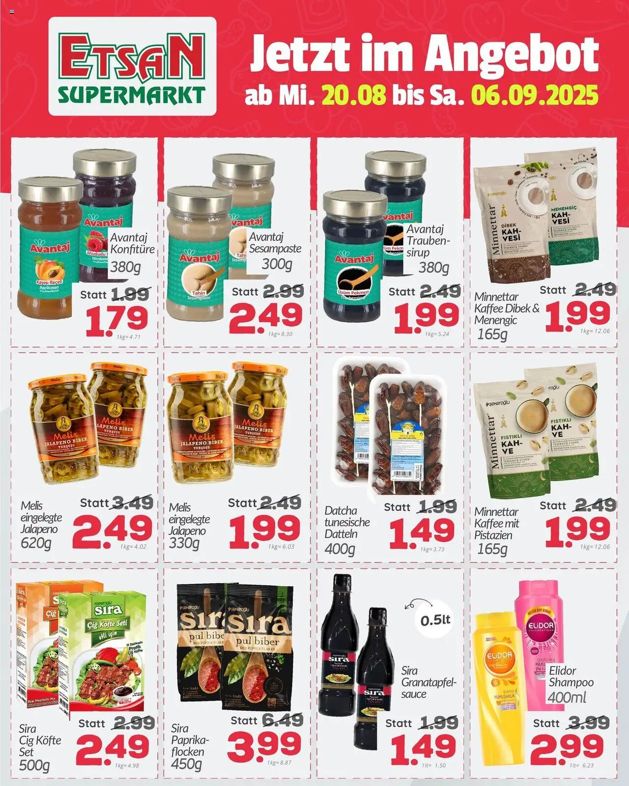 ETSAN Flugblatt gültig ab 20.08.2025 | Seite: 6 | Produkte: Flocken, Shampoo, Kaffee