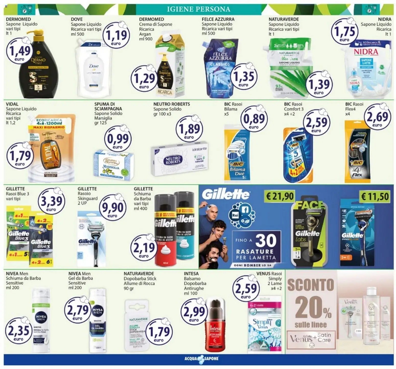 Volantino Acqua e Sapone del 23.02.2026 | Pagina: 11 | Prodotti: Crema, Dopobarba, Latte, Aloe vera