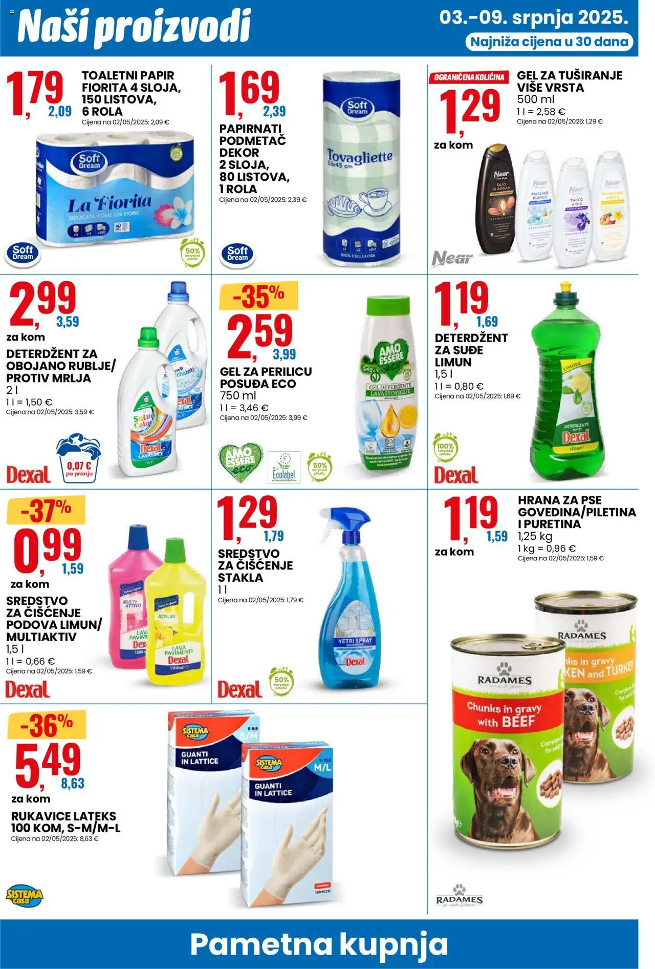 Eurospin katalog | vrijedi od 03.07.2025 | Stranica: 12 | Proizvodi: Sredstvo za čišćenje podova, Deterdžent, Toaletni papir, Rukavice