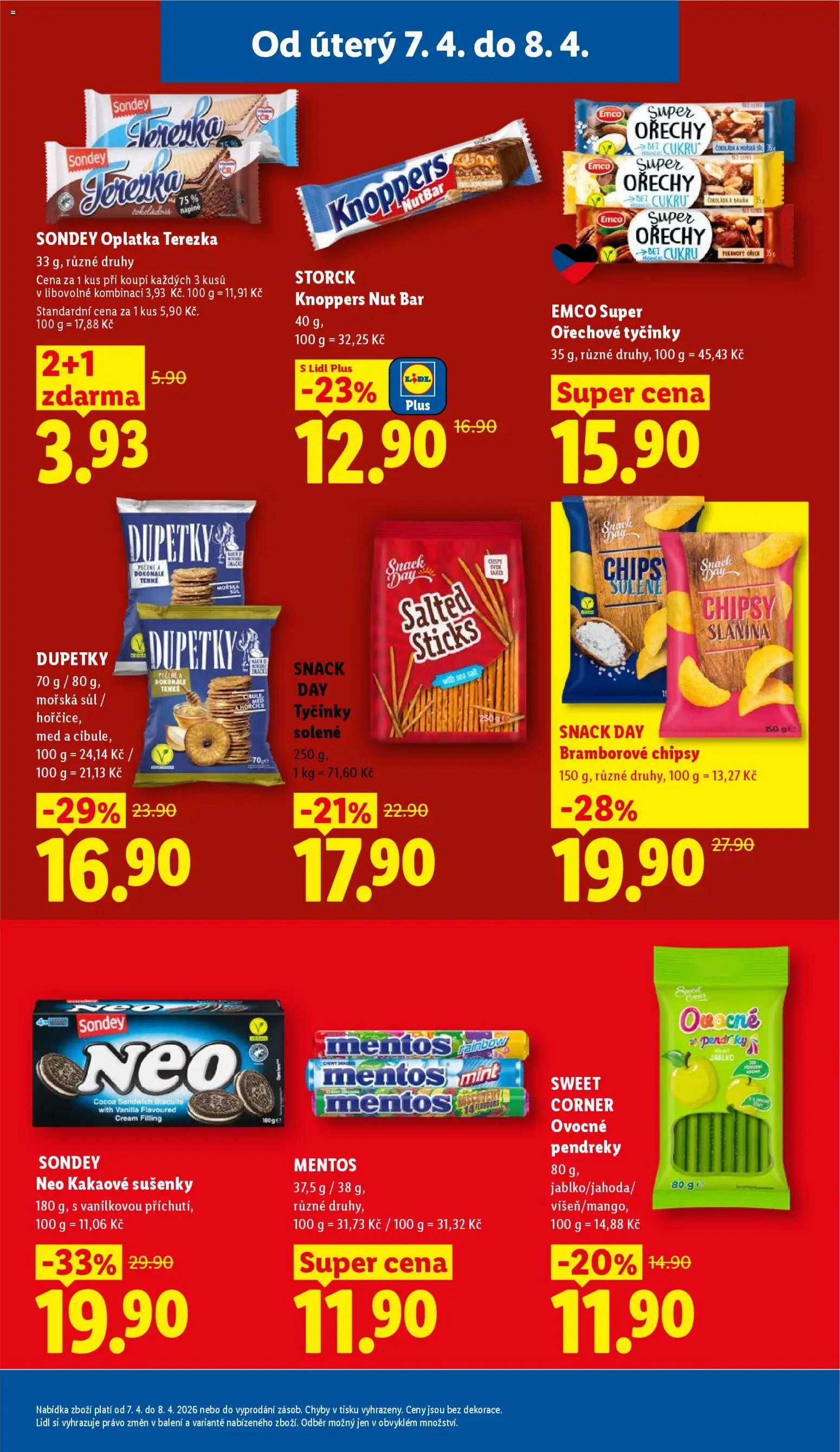 Lidl leták od 07.04.2026 | Strana: 15 | Produkty: Cookies, Dupetky, Chipsy, Slanina