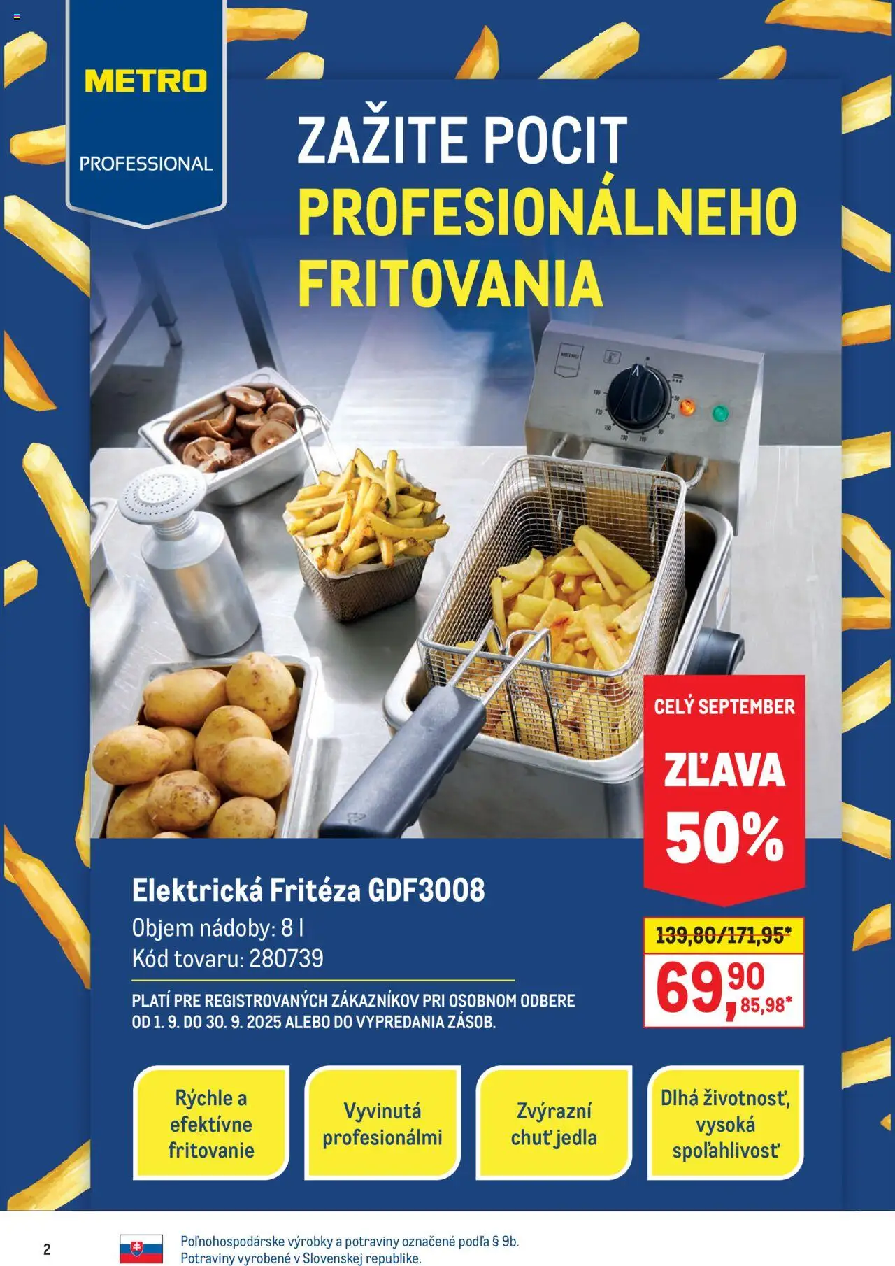 Nové Metro akcie – leták je platný od 10.09.2025 | Strana: 2 | Produkty: Fritéza