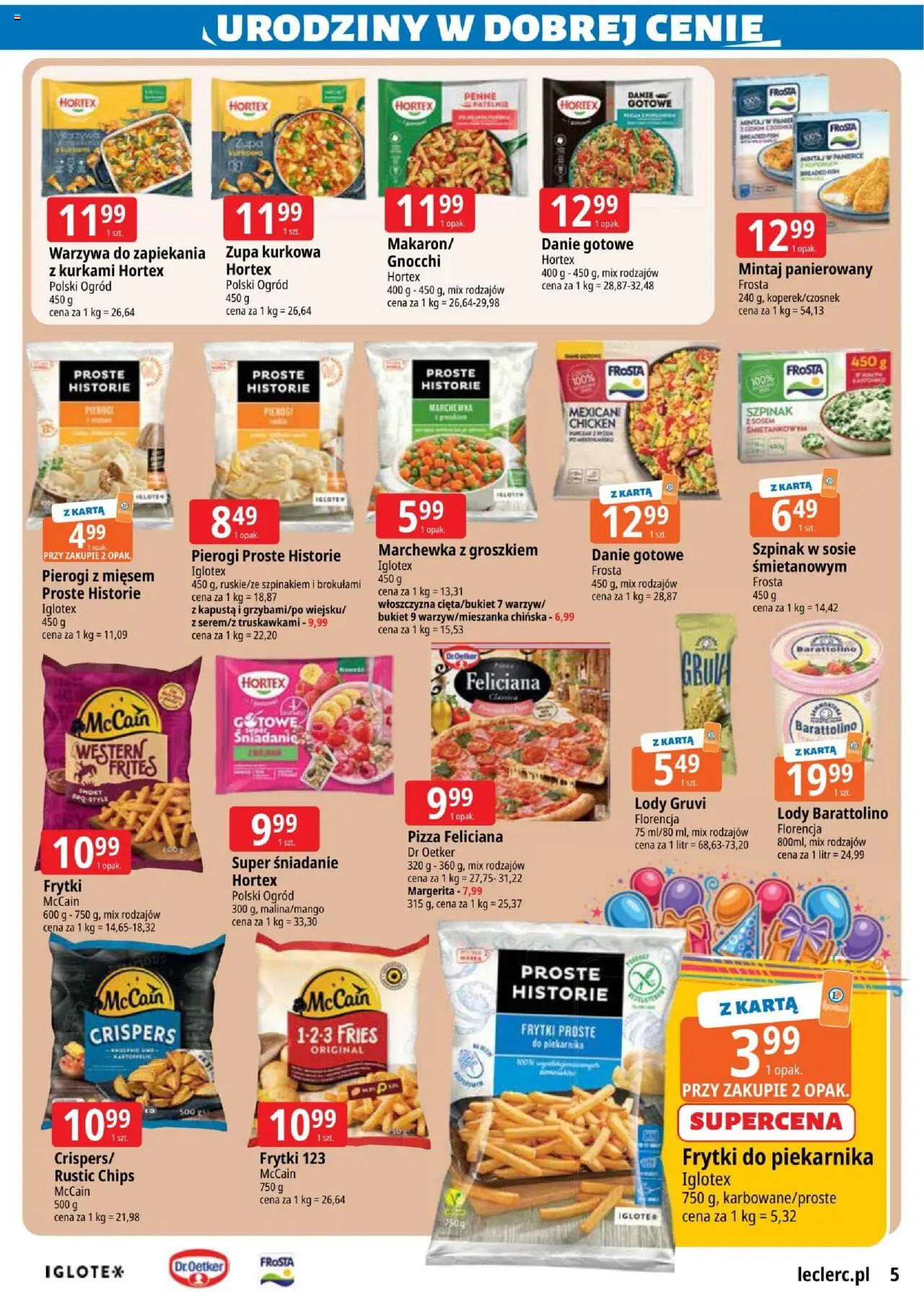 E.Leclerc Gazetka - Zielona Góra od 07.10.2025 | Strona: 5 | Produkty: Karta, Pierogi z mięsem, Patelnie, Frytki