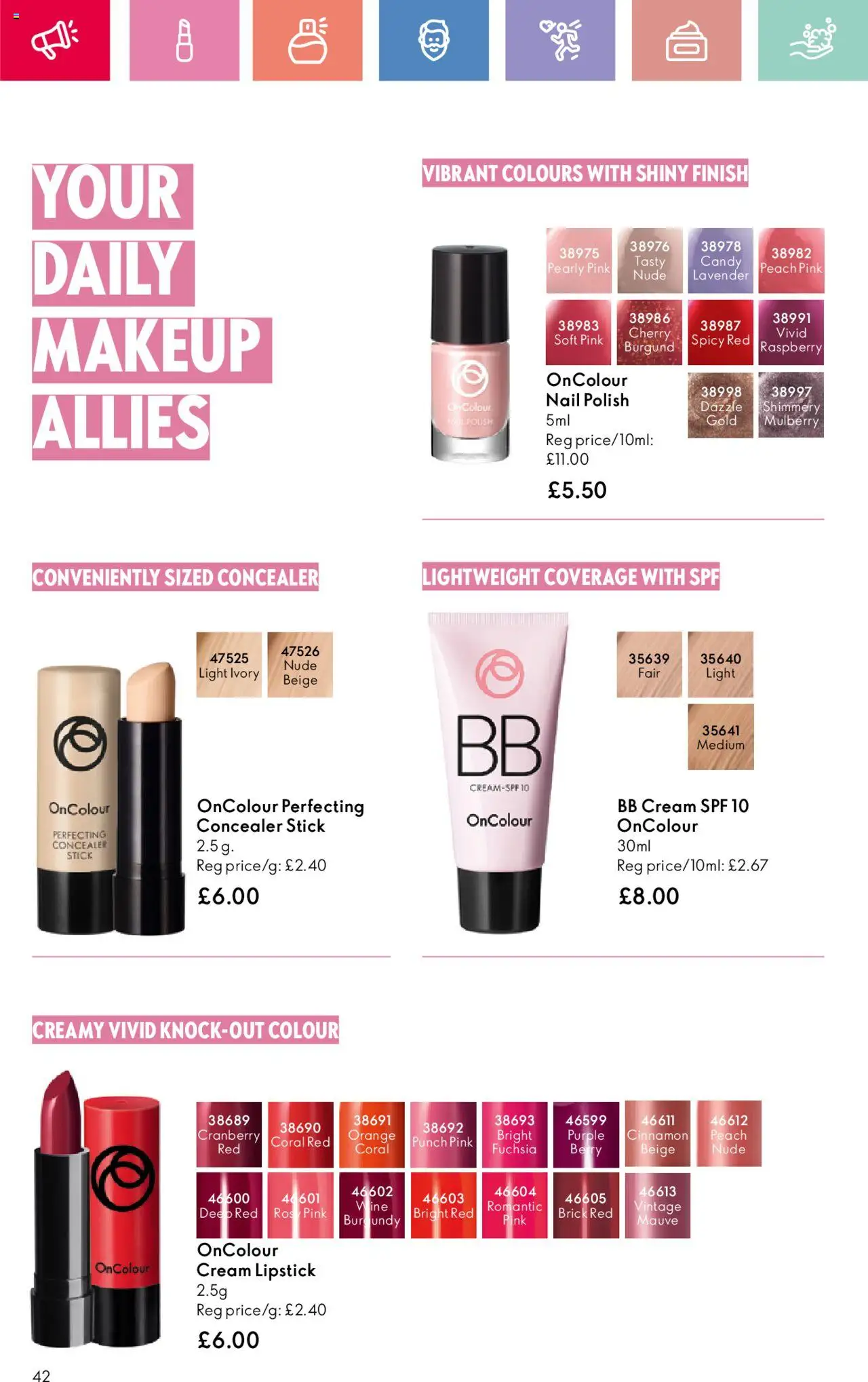  | Page: 42 | Products: Concealer, Wine, Cream, Raspberry