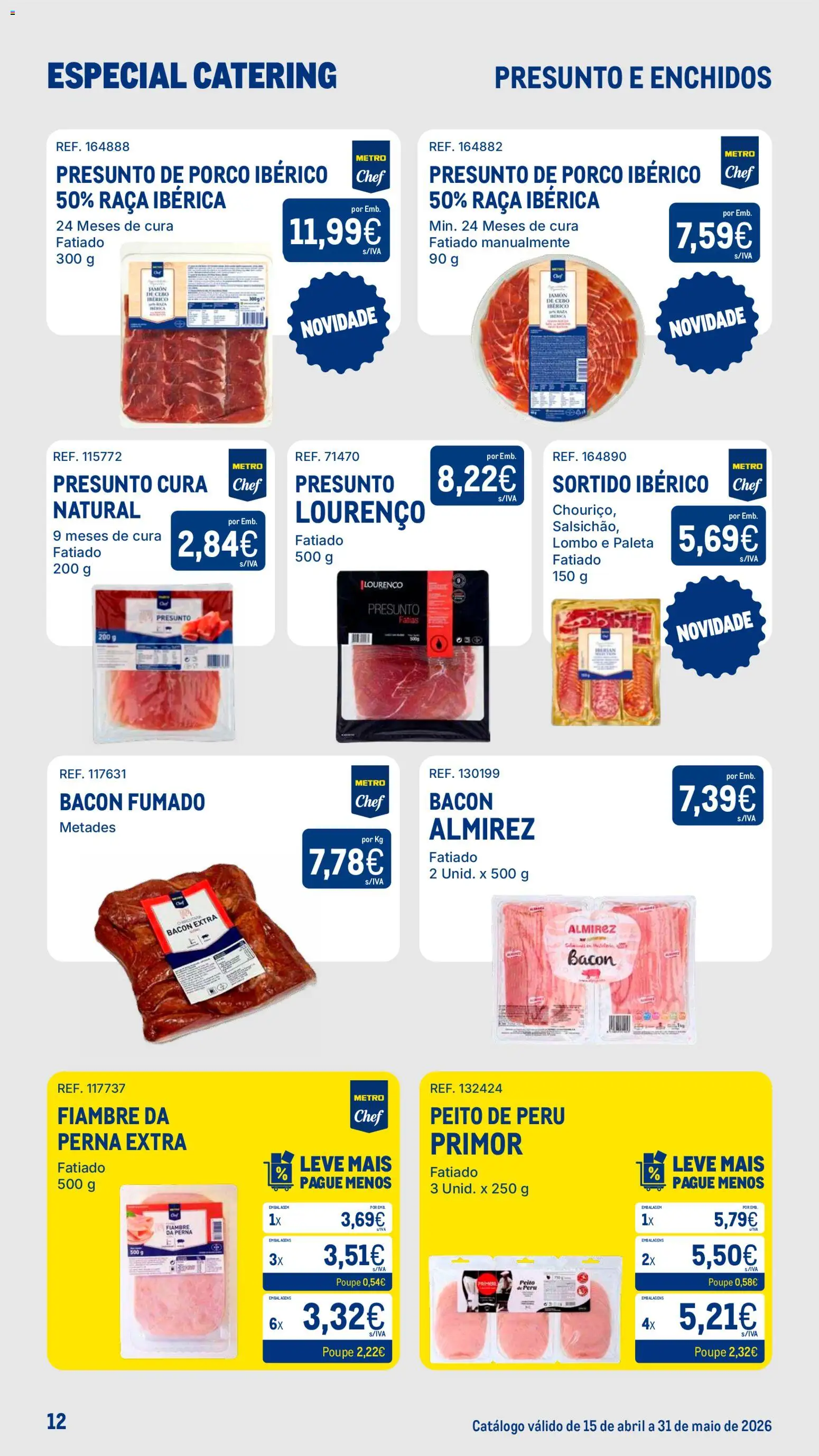 Makro Especial Catering │ válido de 15.04.2026 | Página: 12 | Produtos: Peito de peru, Peru, Lombo, Presunto