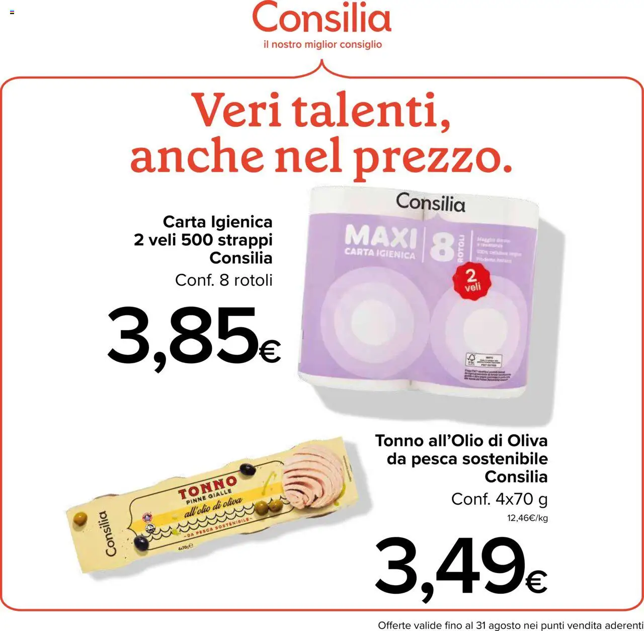 Volantino Italmark del 06.08.2025 | Pagina: 23 | Prodotti: Carta igienica, Pesca, Pinne, Tonno