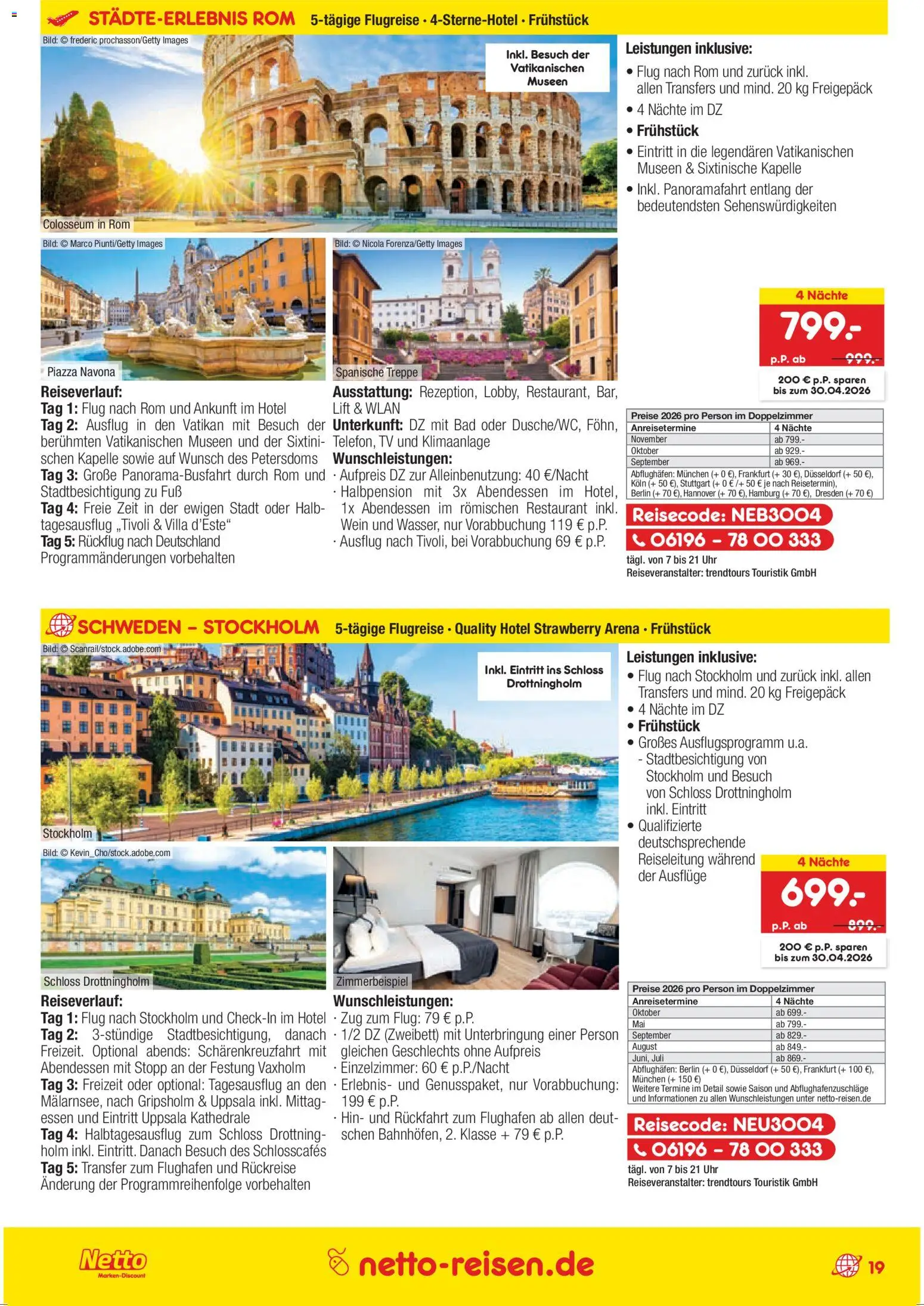 Netto Reisen Prospekt 	 – gültig ab 26.03.2026 | Seite: 19 | Produkte: Klimaanlage, Bad, Wein, TV