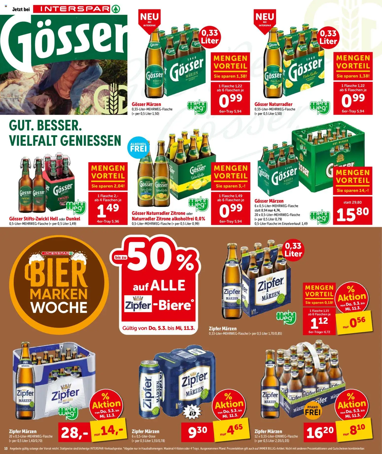 Interspar Flugblatt - Oberösterreich gültig ab 05.03.2026 | Seite: 10 | Produkte: Zitrone, Bier