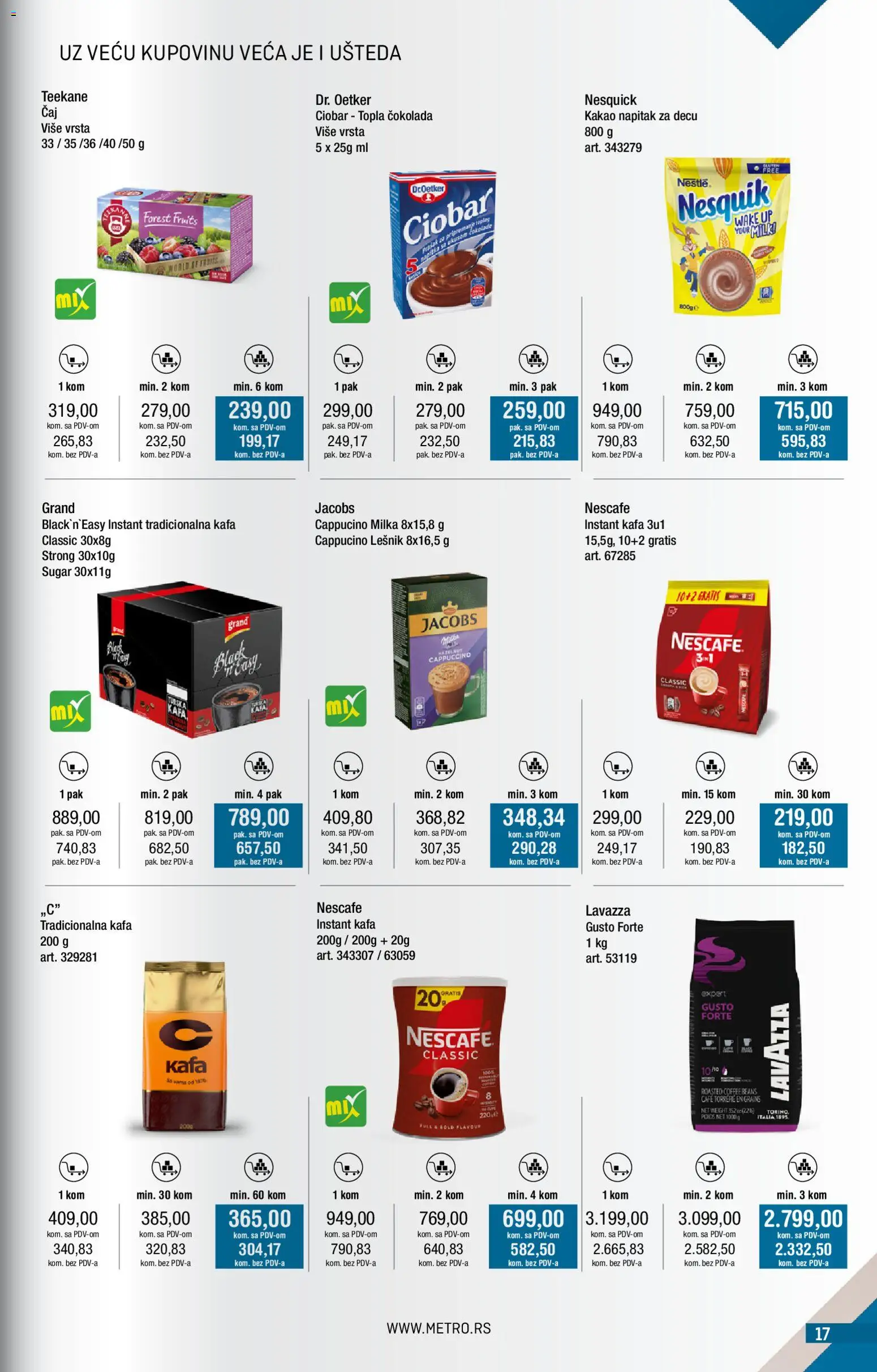 Metro katalog - važi od 02.01.2026 | Strana: 17 | Proizvode: Milka, Lešnik, Kafa, Nesquik