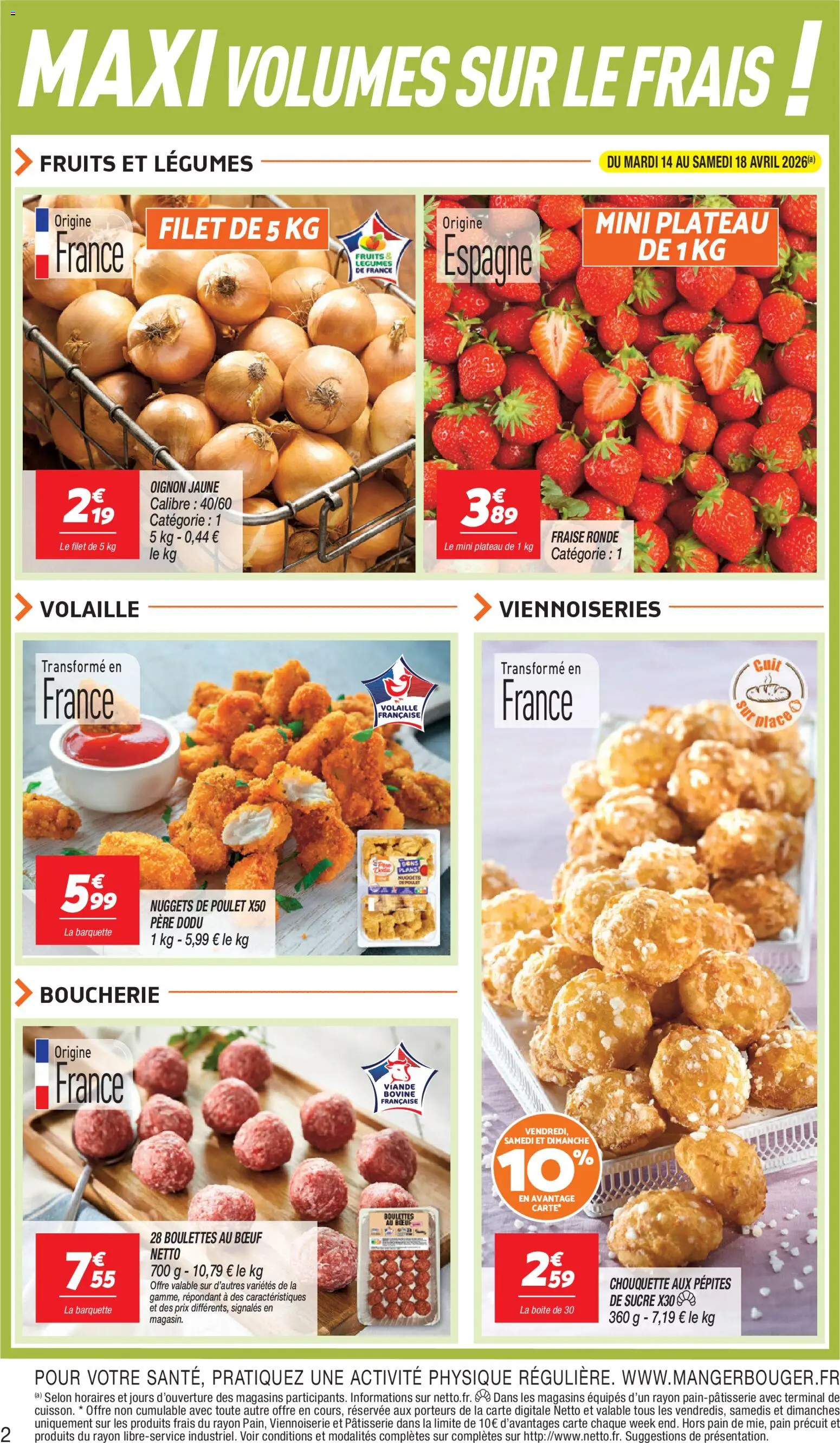 {H1} | Page: 2 | Produits: Fraise, Sucre, Viennoiseries, Viande