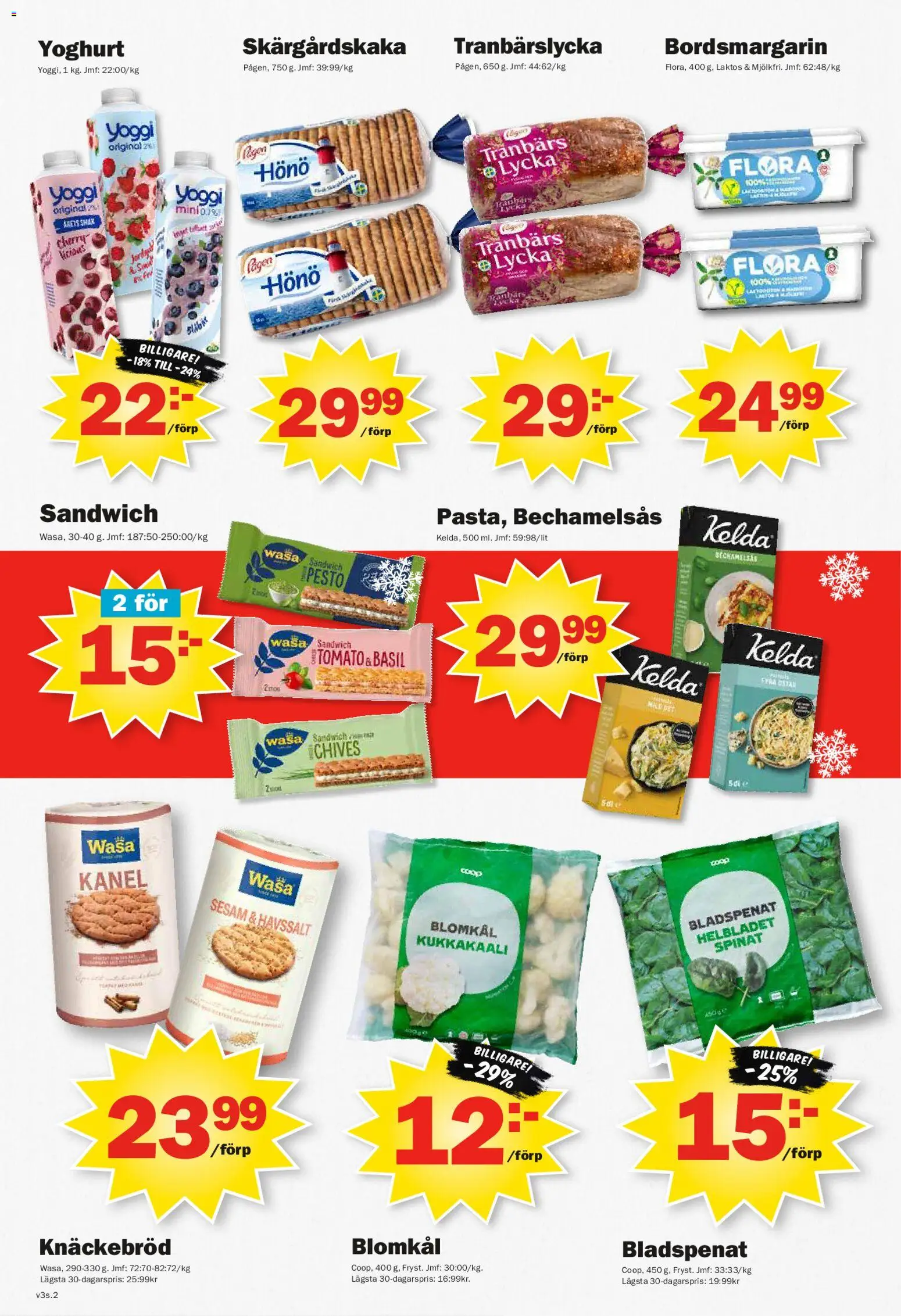 Pekås reklamblad aktuell från 12.01.2026 | Sida: 2 | Produkter: Sandwich, Knäckebröd, Kanel, Yoghurt