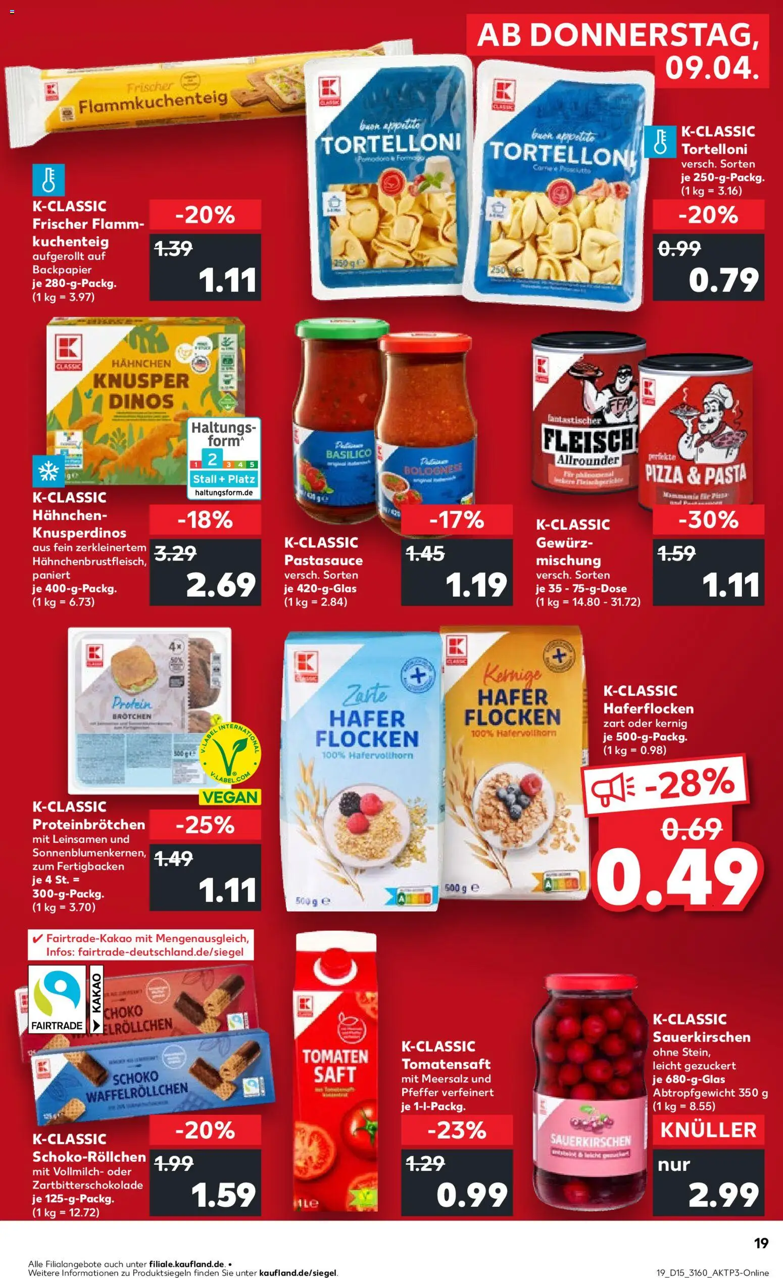 Kaufland Prospekt Berlin	 – gültig ab 09.04.2026 | Seite: 19 | Produkte: Hahnchen, Pfeffer, Pasta, Saft