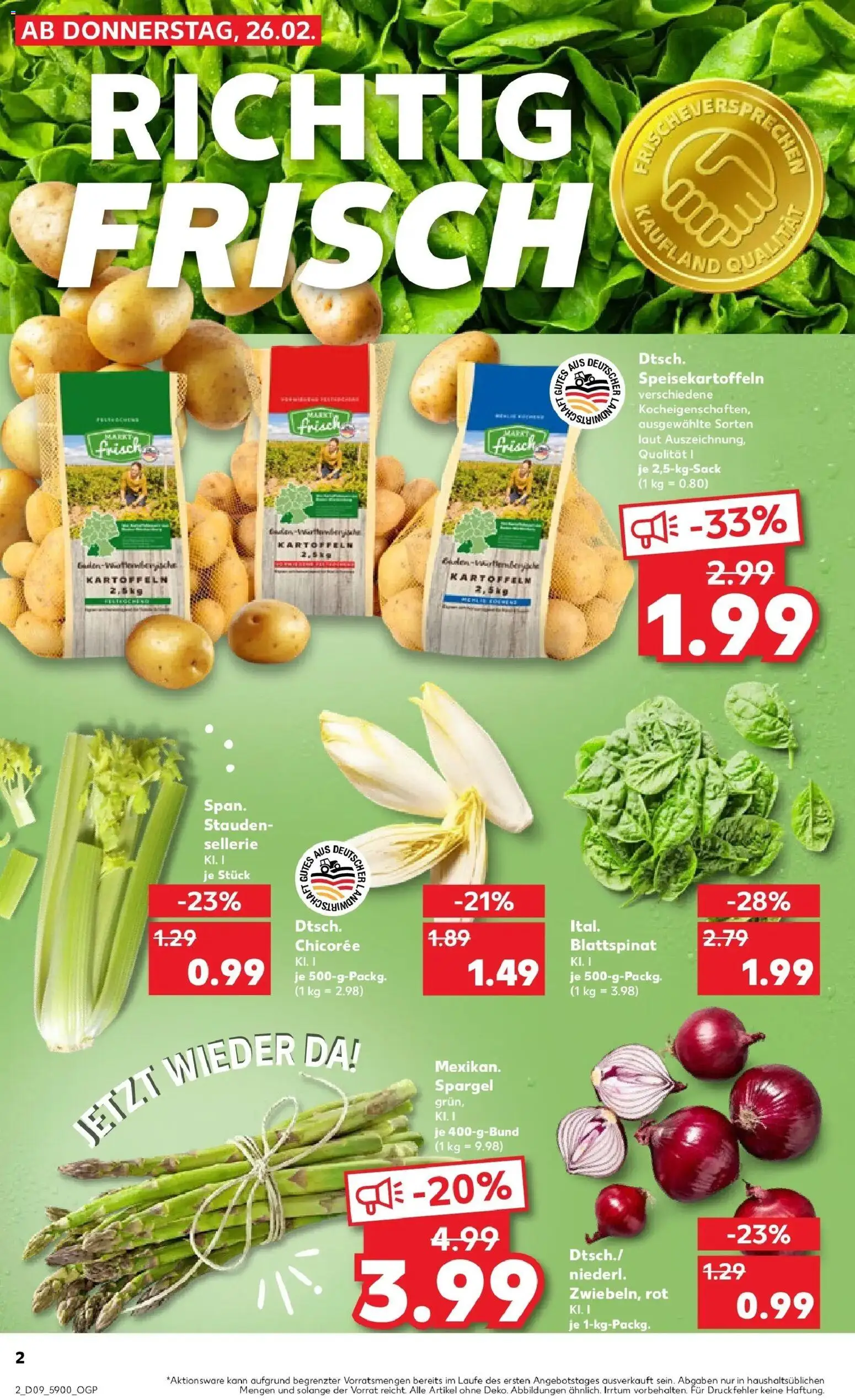 Kaufland prospekt Zossen	 – gültig ab 26.02.2026 | Seite: 2 | Produkte: Spargel, Kartoffeln