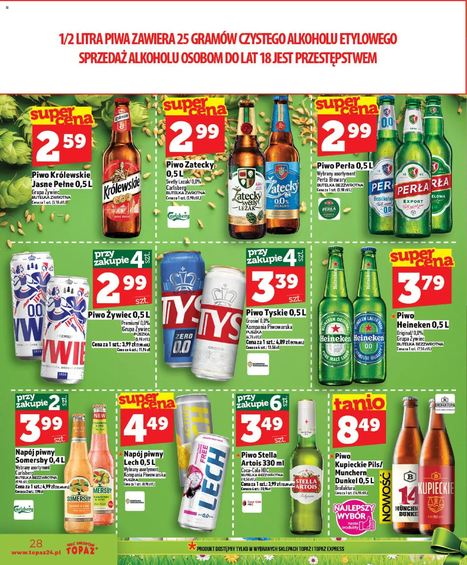 Topaz gazetka - Ceny małe na stałe od 26.03.2026 | Strona: 28 | Produkty: Mango, Coca cola, Piwo perła, Kiwi