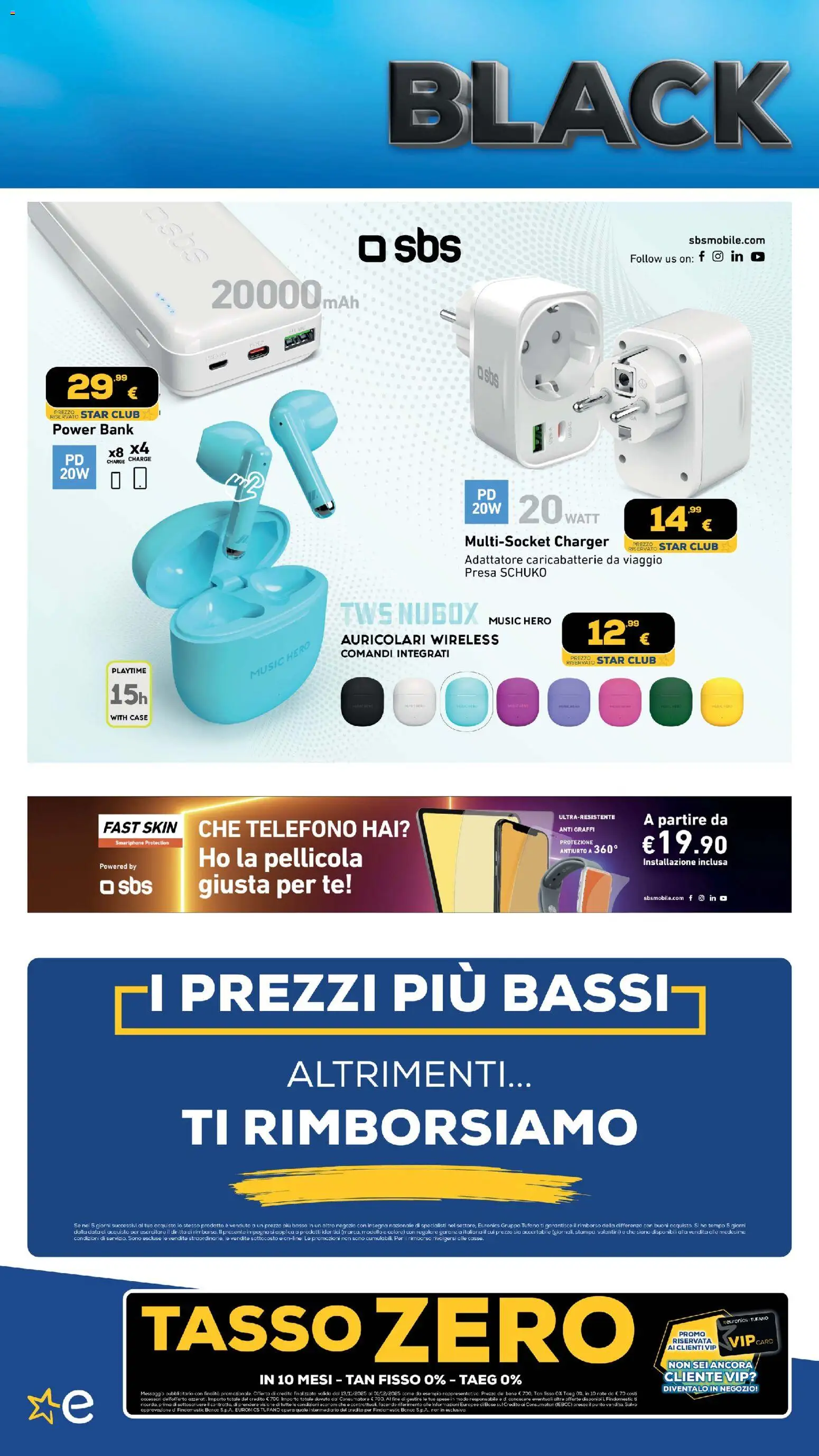 Volantino Euronics del 13.11.2025 | Pagina: 91 | Prodotti: Tè, Power bank, Adattatore, Pellicola