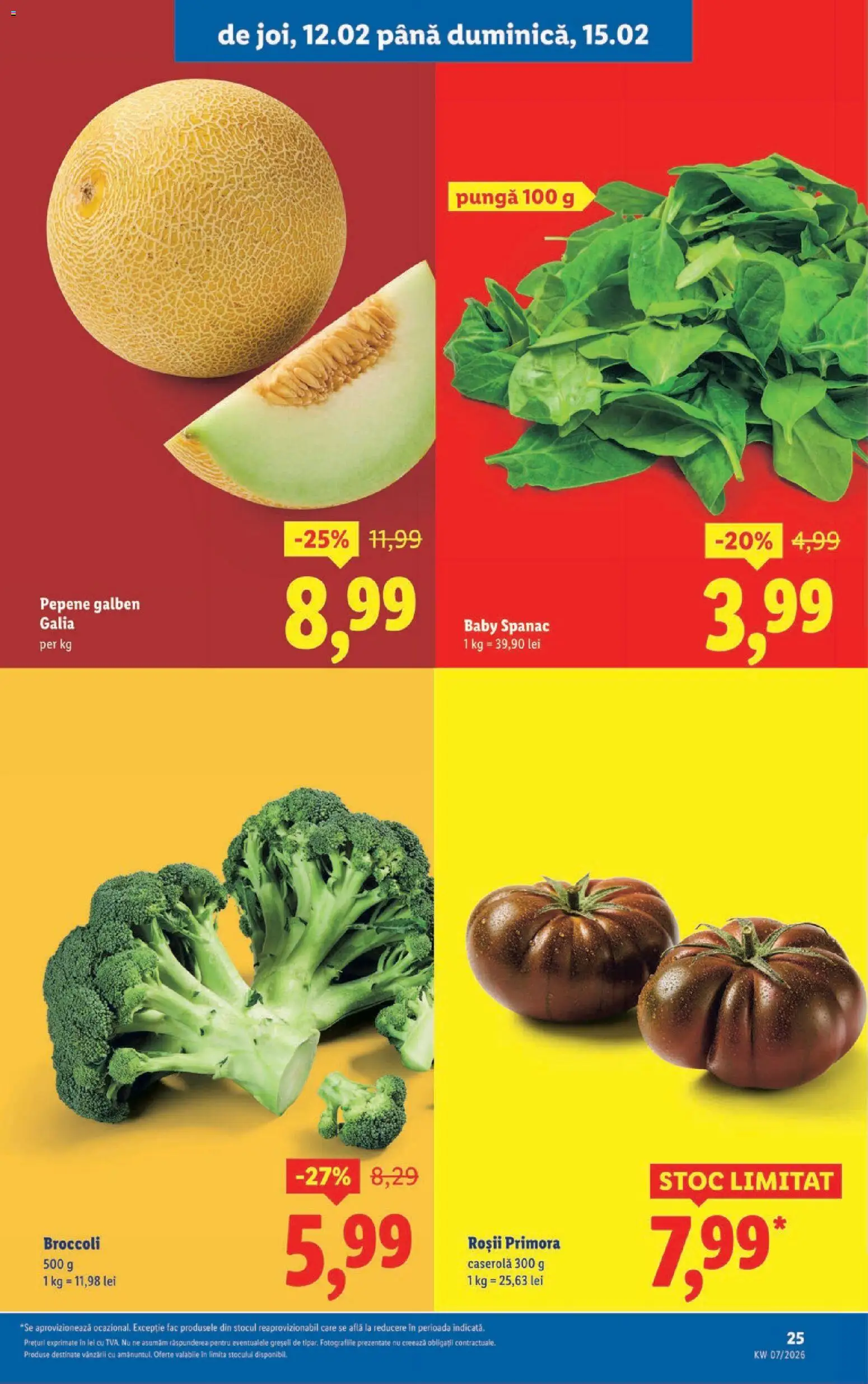 Noul catalog Lidl – valabil de la 09.02.2026 | Pagină: 25 | Produse: Pepene Galben, Pungă, Caserole, Roșii