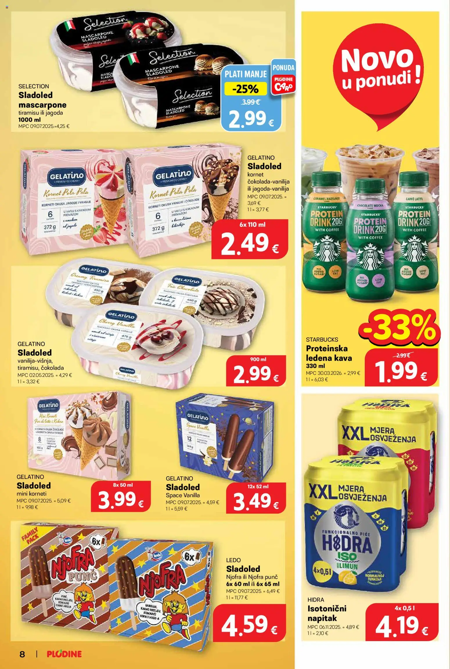 Plodine katalog | vrijedi od 29.04.2026 | Stranica: 8 | Proizvodi: Mascarpone, Čokolada, Kakao, Kornet