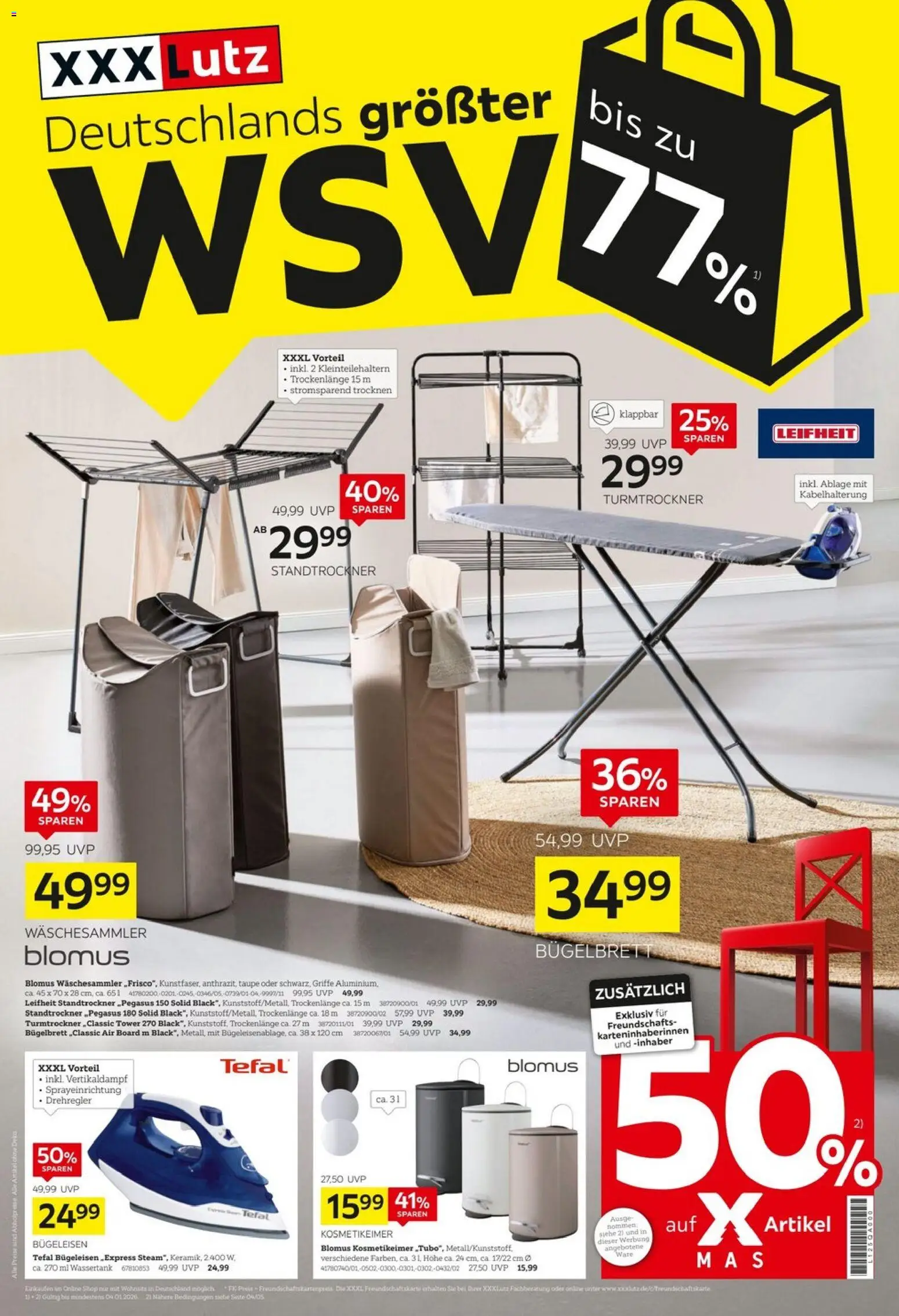 XXXL Lutz - Deutschlands größter WSV – gültig ab 20.12.2025 | Seite: 1 | Produkte: Bügeleisen