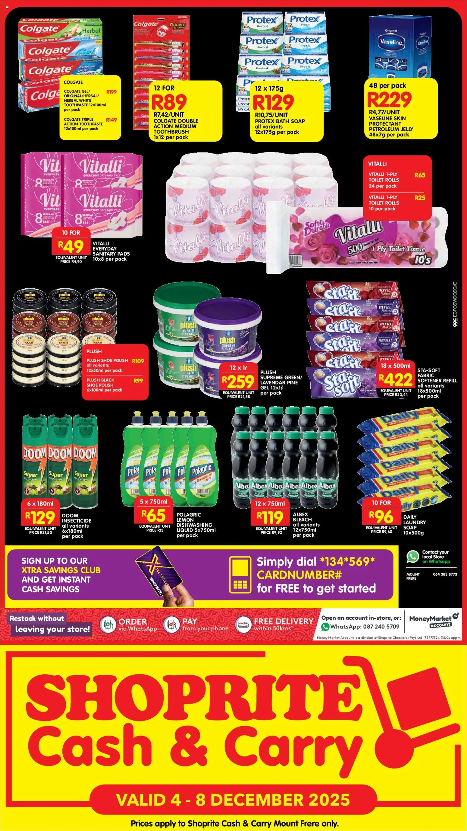 New Shoprite catalogue – valid from 04.12.2025 | Page: 3 | Products: Toilet, Bath, Toothpaste, Lemon